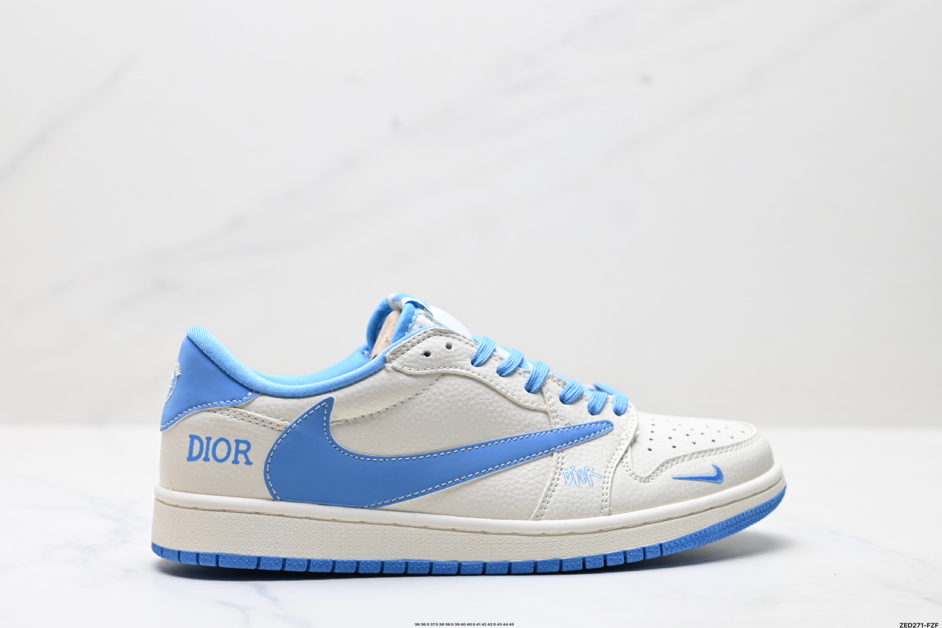 Nike Air Jordan 1 x Travis Scott AJ1倒勾 乔一倒钩 ‘DIY’定制 耐克 低帮文化篮球鞋 LD2025-028