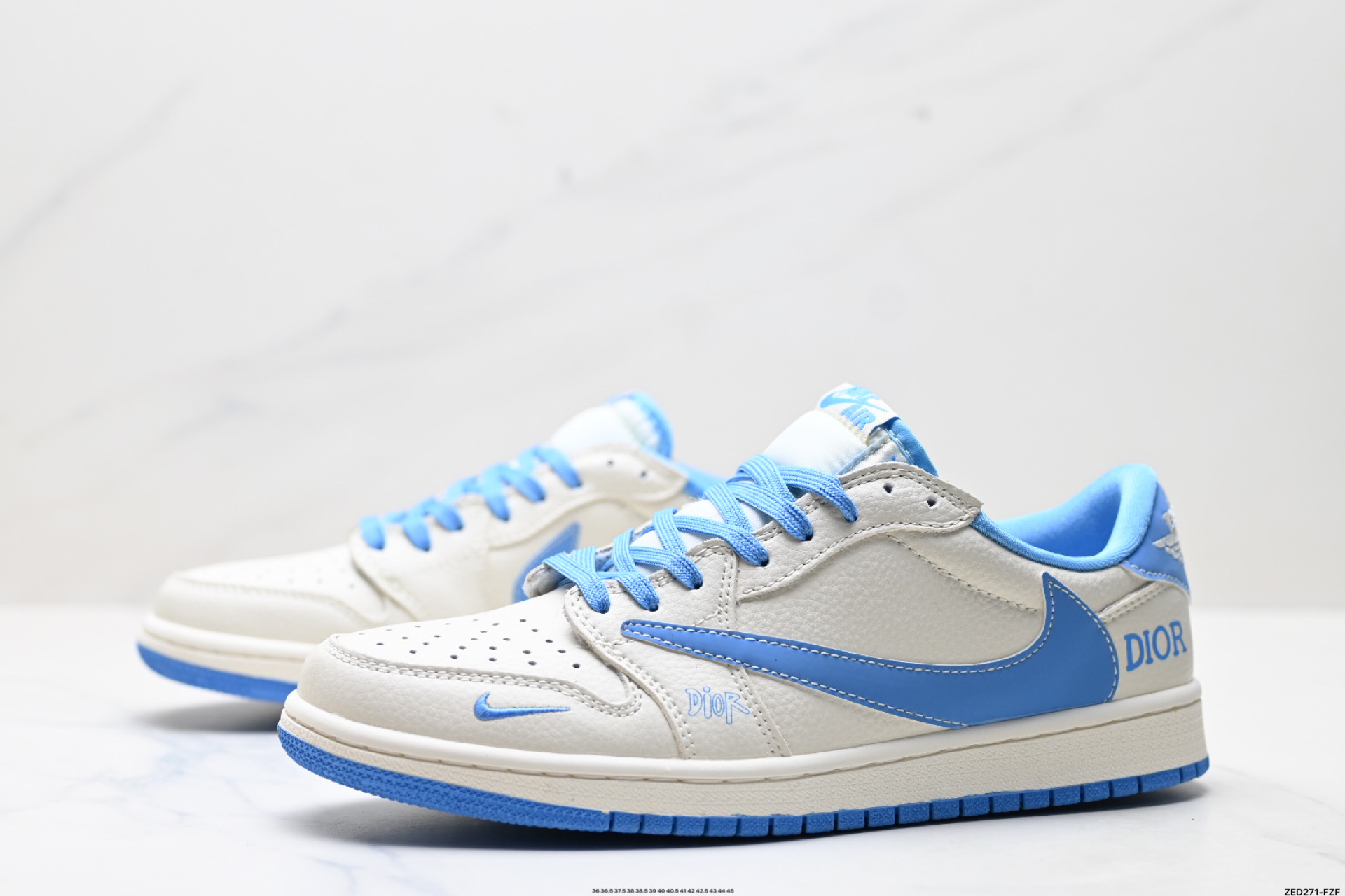 Nike Air Jordan 1 x Travis Scott AJ1倒勾 乔一倒钩 ‘DIY’定制 耐克 低帮文化篮球鞋 LD2025-028