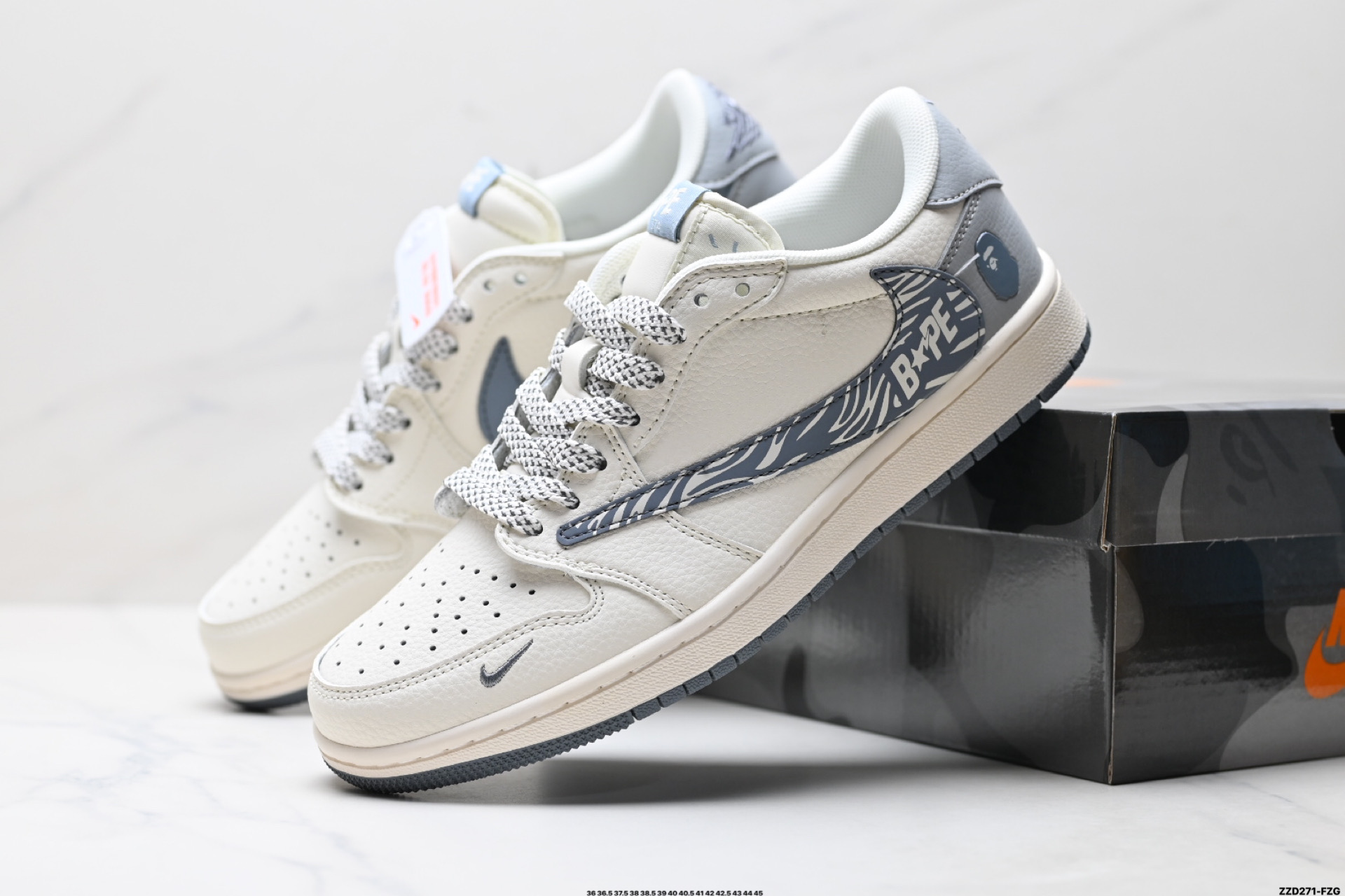 Nike Air Jordan 1 x Travis Scott AJ1倒勾 乔一倒钩 ‘DIY’定制 耐克 低帮文化篮球鞋 HS8068-002