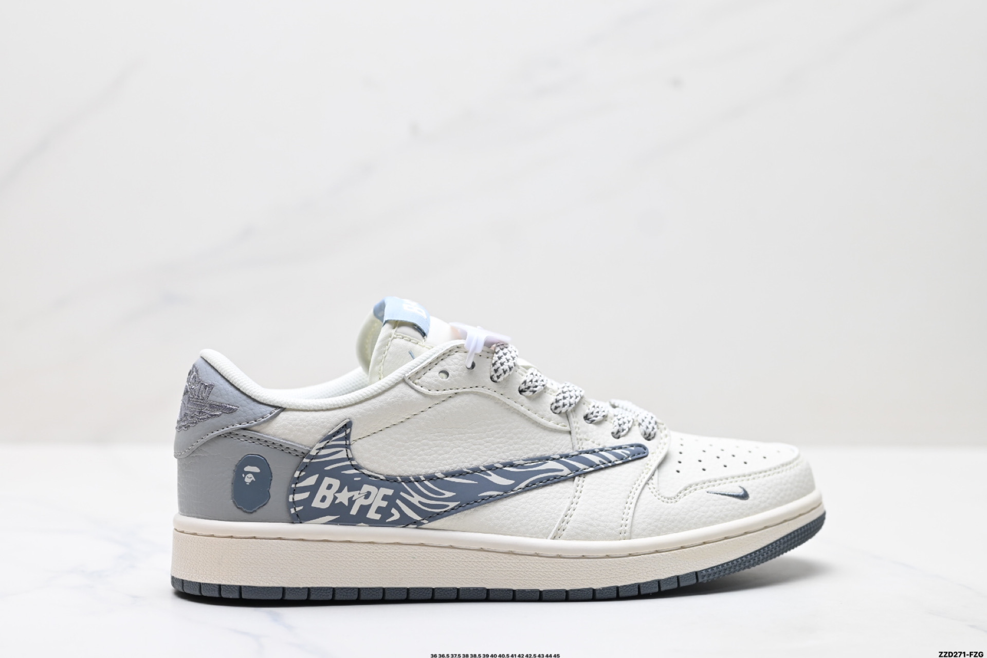 Nike Air Jordan 1 x Travis Scott AJ1倒勾 乔一倒钩 ‘DIY’定制 耐克 低帮文化篮球鞋 HS8068-002
