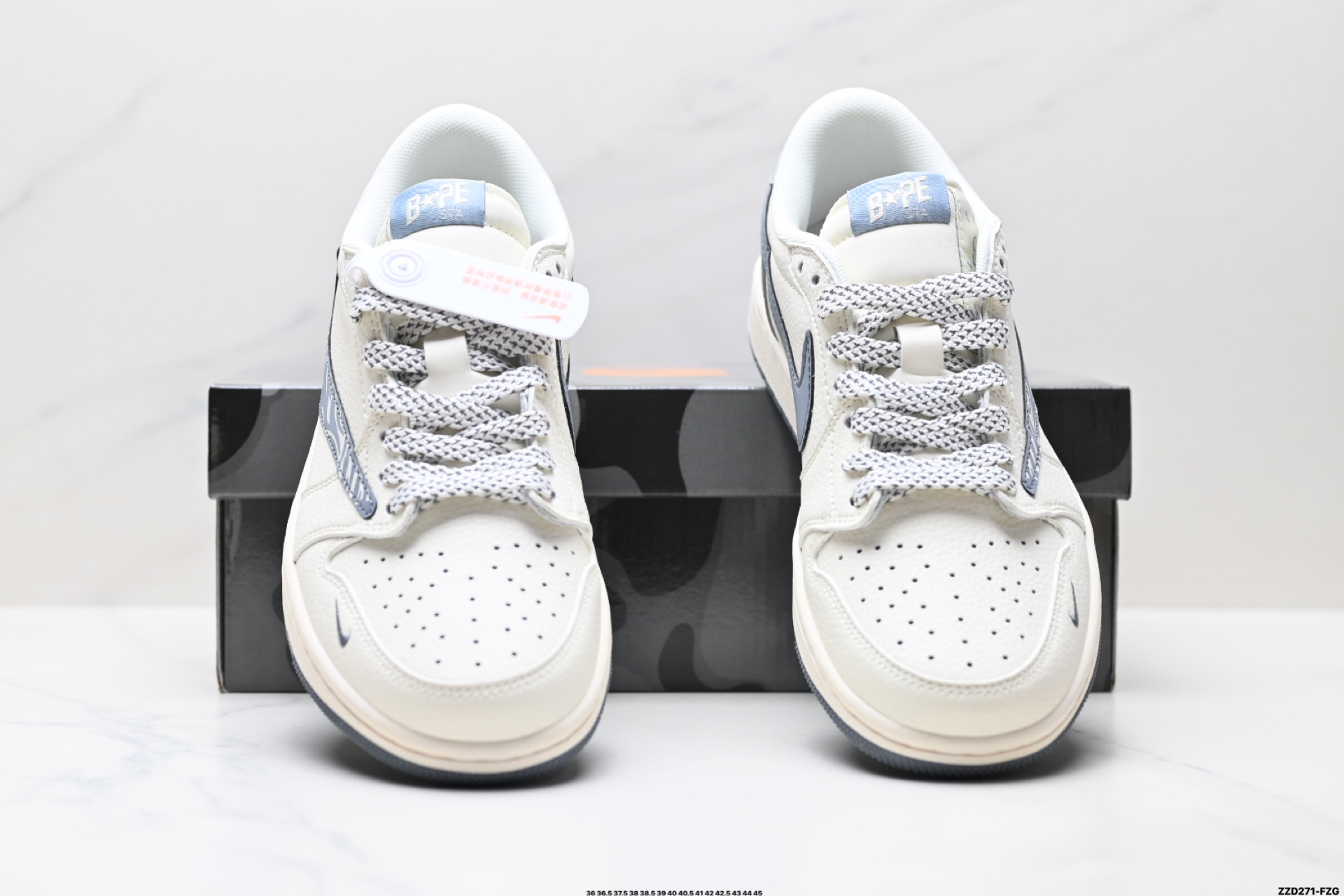 Nike Air Jordan 1 x Travis Scott AJ1倒勾 乔一倒钩 ‘DIY’定制 耐克 低帮文化篮球鞋 HS8068-002