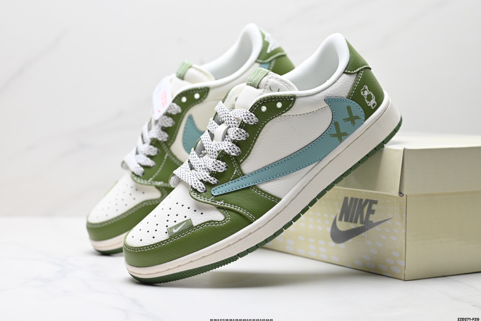Nike Air Jordan 1 x Travis Scott AJ1倒勾 乔一倒钩 ‘DIY’定制 耐克 低帮文化篮球鞋 HS8068-003