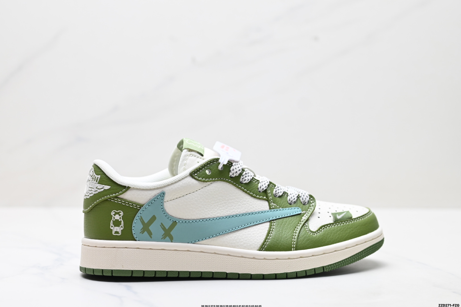 Nike Air Jordan 1 x Travis Scott AJ1倒勾 乔一倒钩 ‘DIY’定制 耐克 低帮文化篮球鞋 HS8068-003