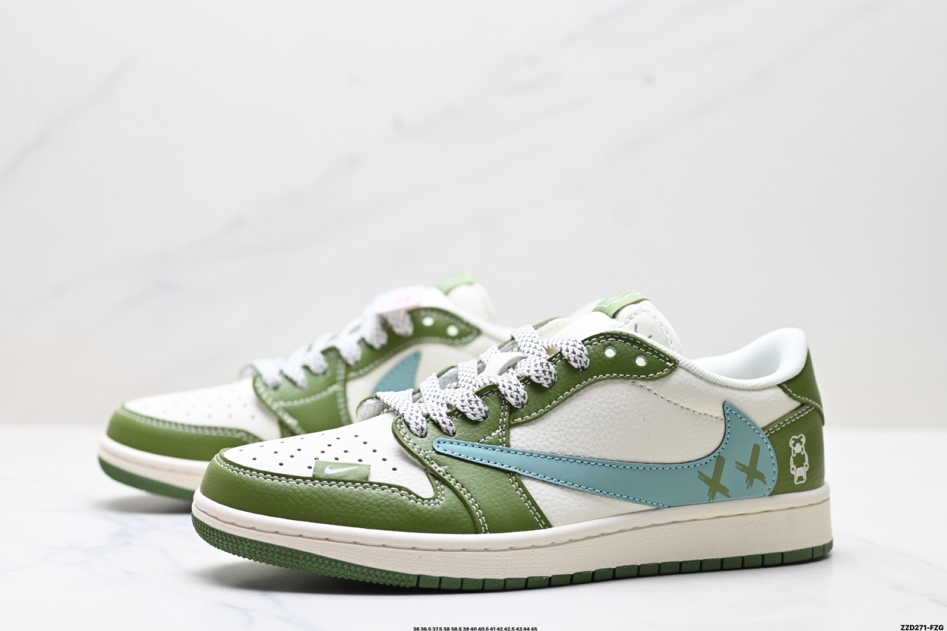 Nike Air Jordan 1 x Travis Scott AJ1倒勾 乔一倒钩 ‘DIY’定制 耐克 低帮文化篮球鞋 HS8068-003