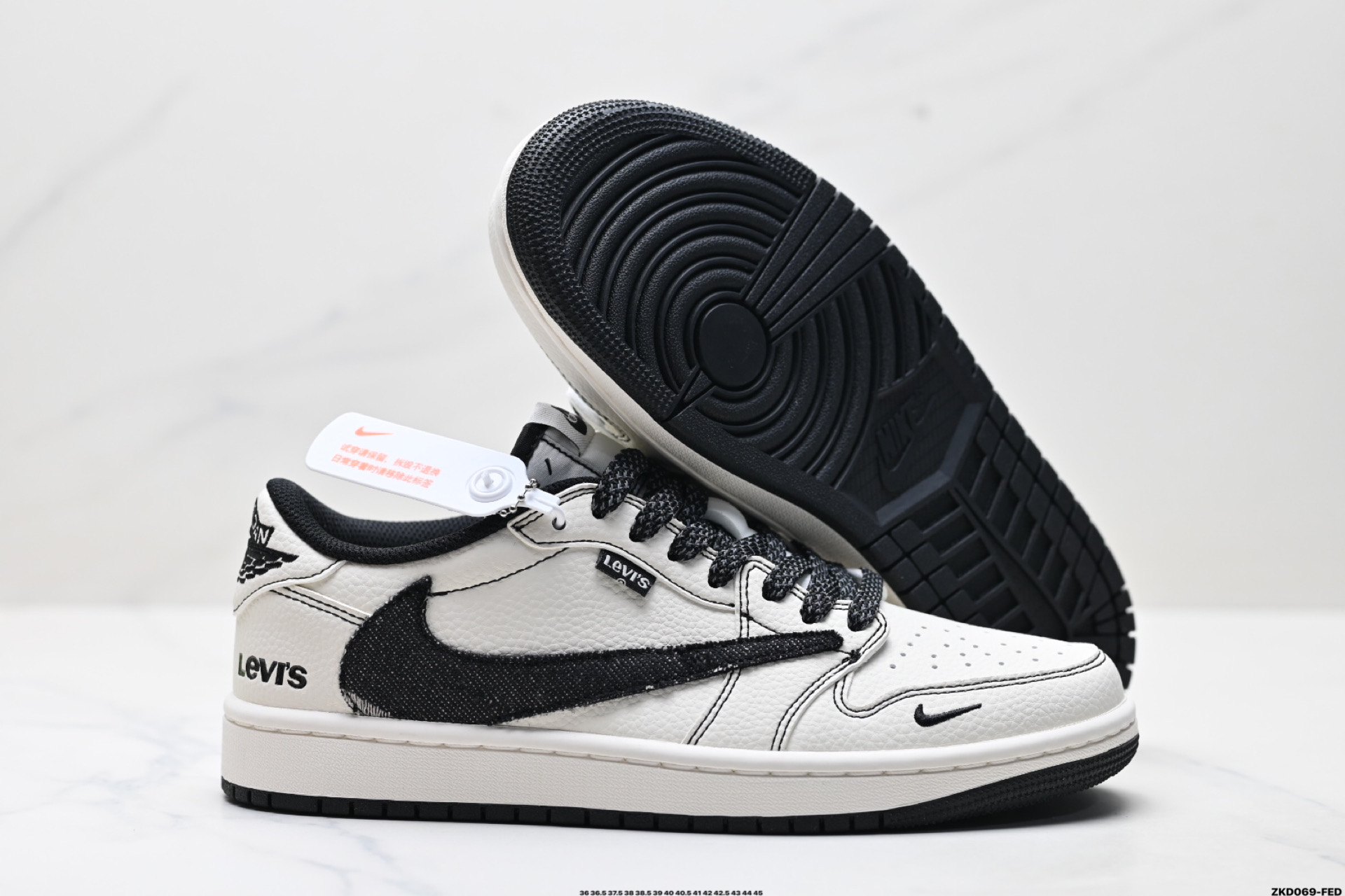 Nike Air Jordan 1 x Travis Scott AJ1倒勾 乔一倒钩 ‘DIY’定制 耐克 低帮文化篮球鞋 LE2436-135