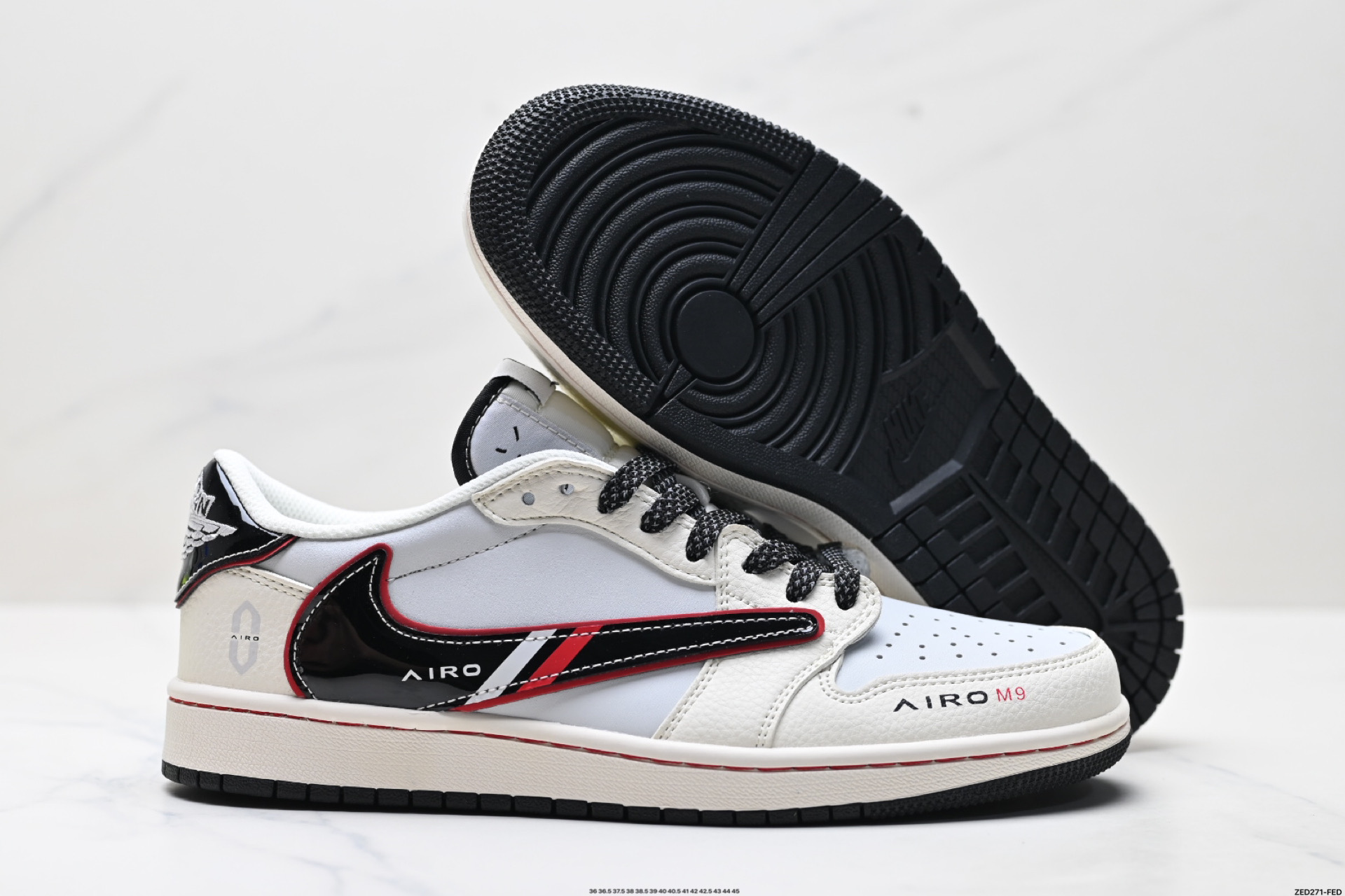 Nike Air Jordan 1 x Travis Scott AJ1倒勾 乔一倒钩 ‘DIY’定制 耐克 低帮文化篮球鞋 FC1688-238