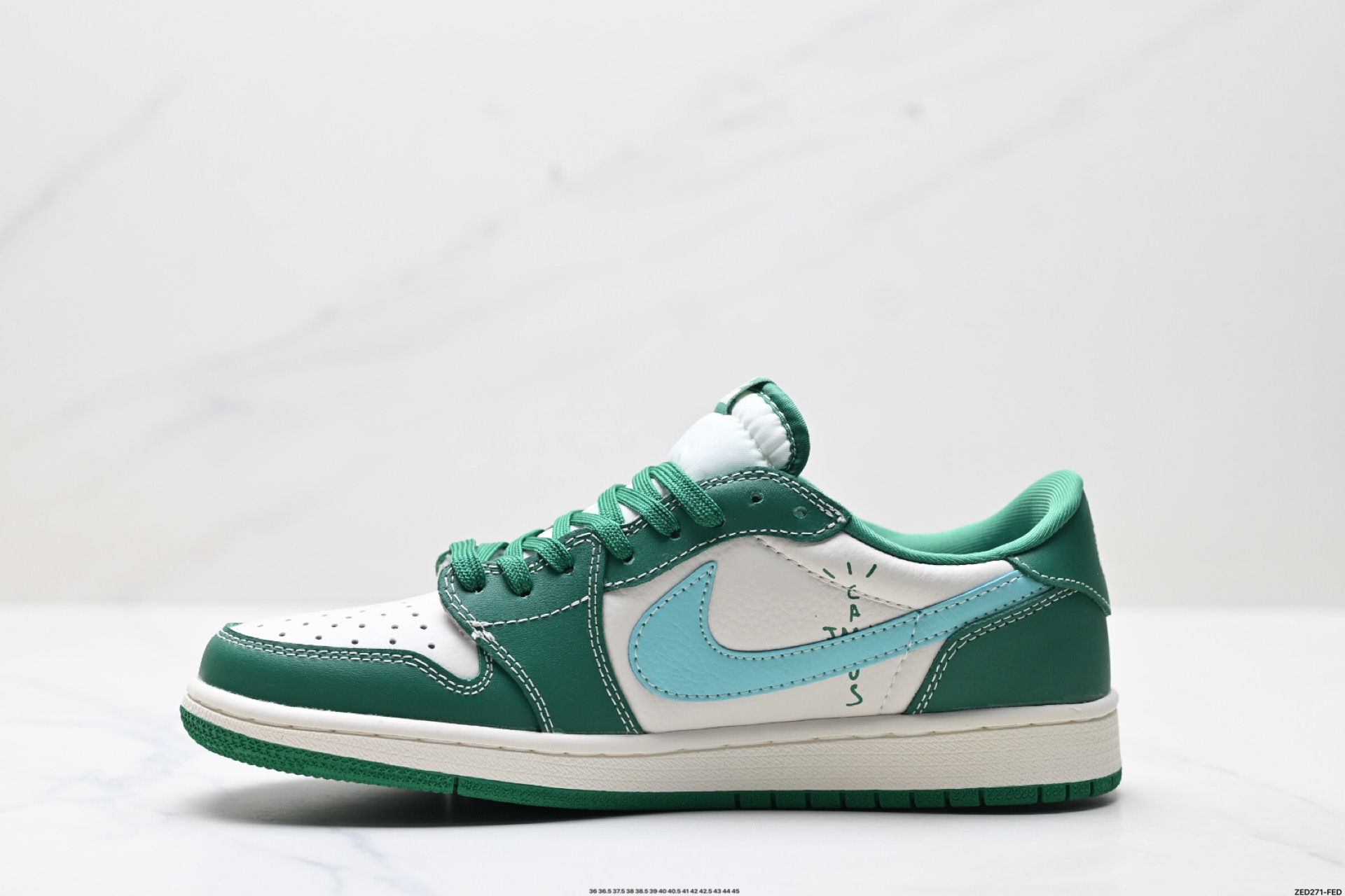 Nike Air Jordan 1 x Travis Scott AJ1倒勾 乔一倒钩 ‘DIY’定制 耐克 低帮文化篮球鞋 LD2025-030