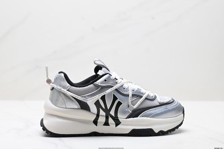MLB Chunky Runner Lace-Up Sneakers - Classic Comfort & Style - Silver 1 MLB Chunky Runner Lace-Up Sneakers – Classic Comfort & Style – Silver