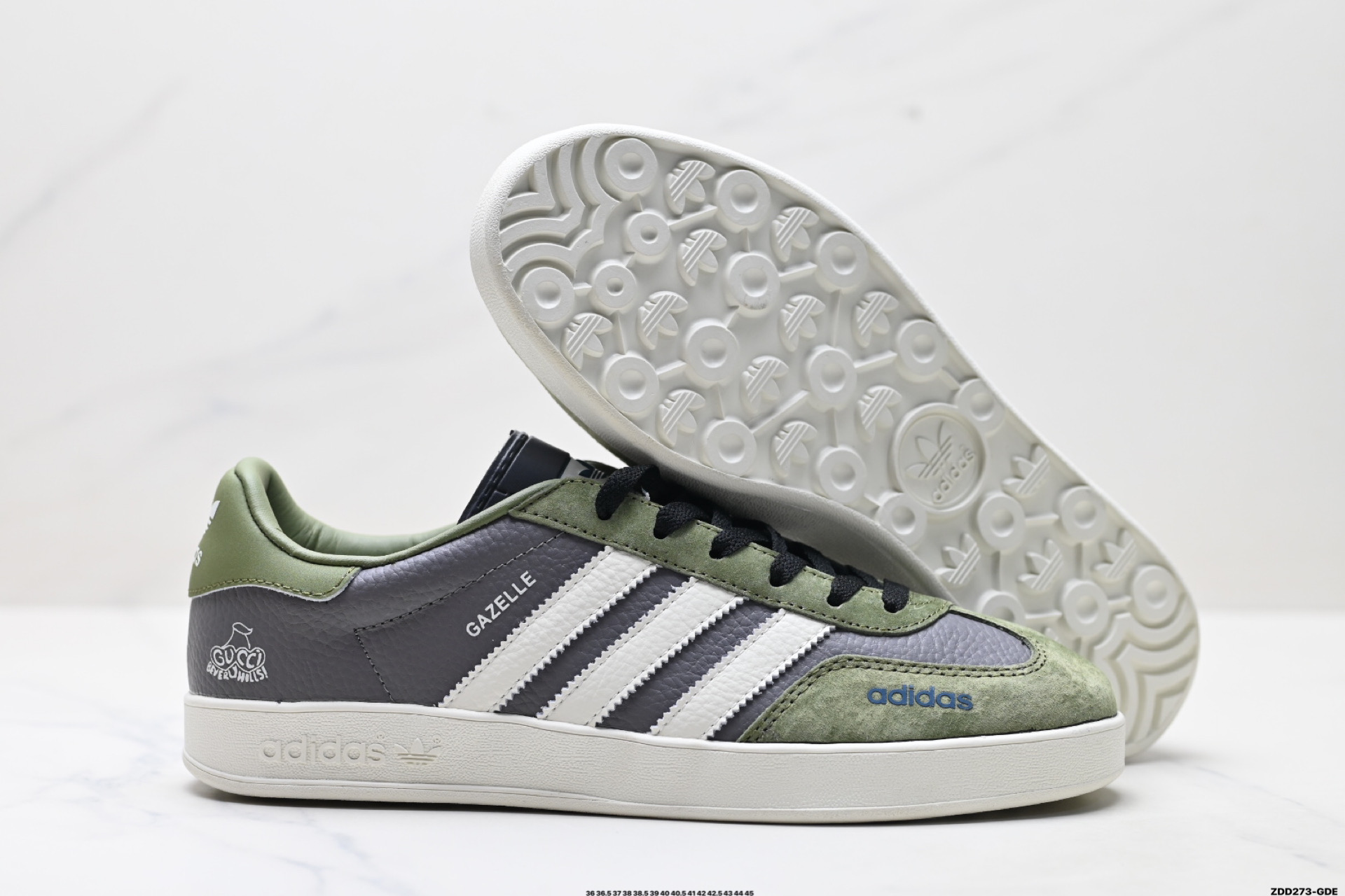 Adidas Originals Gazelle indoor ‘DIY‘定制 系列 阿迪达斯 三叶草绅士德训足球风百搭低帮休闲运动板鞋  DD6608