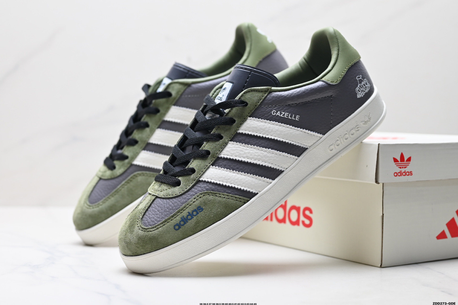 Adidas Originals Gazelle indoor ‘DIY‘定制 系列 阿迪达斯 三叶草绅士德训足球风百搭低帮休闲运动板鞋  DD6608