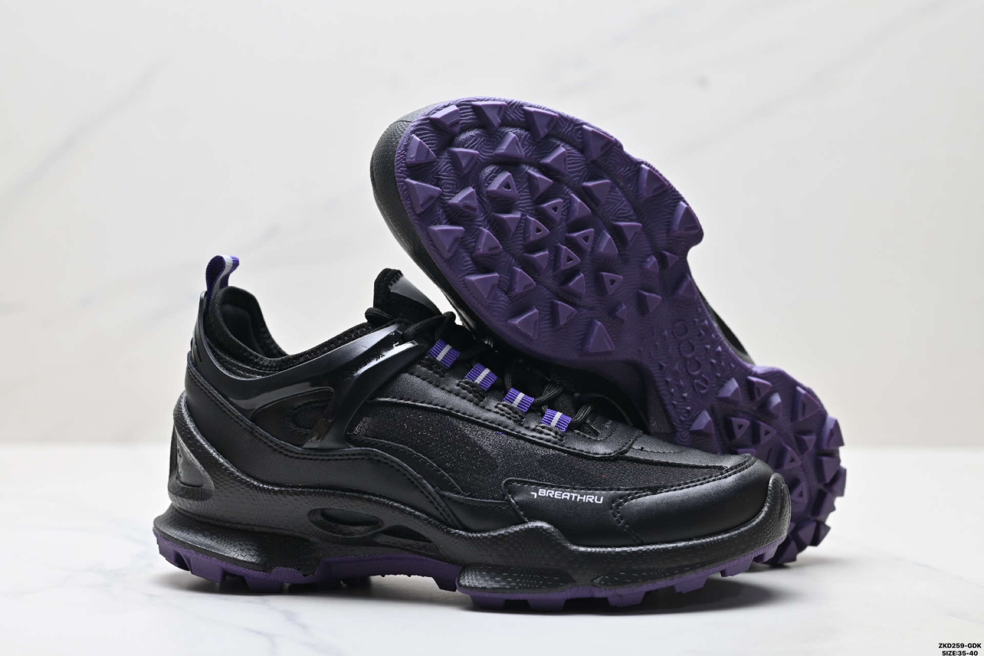 Ecco爱步 BIOM C-TRAIL系列 牛皮 圆头厚底系带 低帮 徒步鞋 803393-612