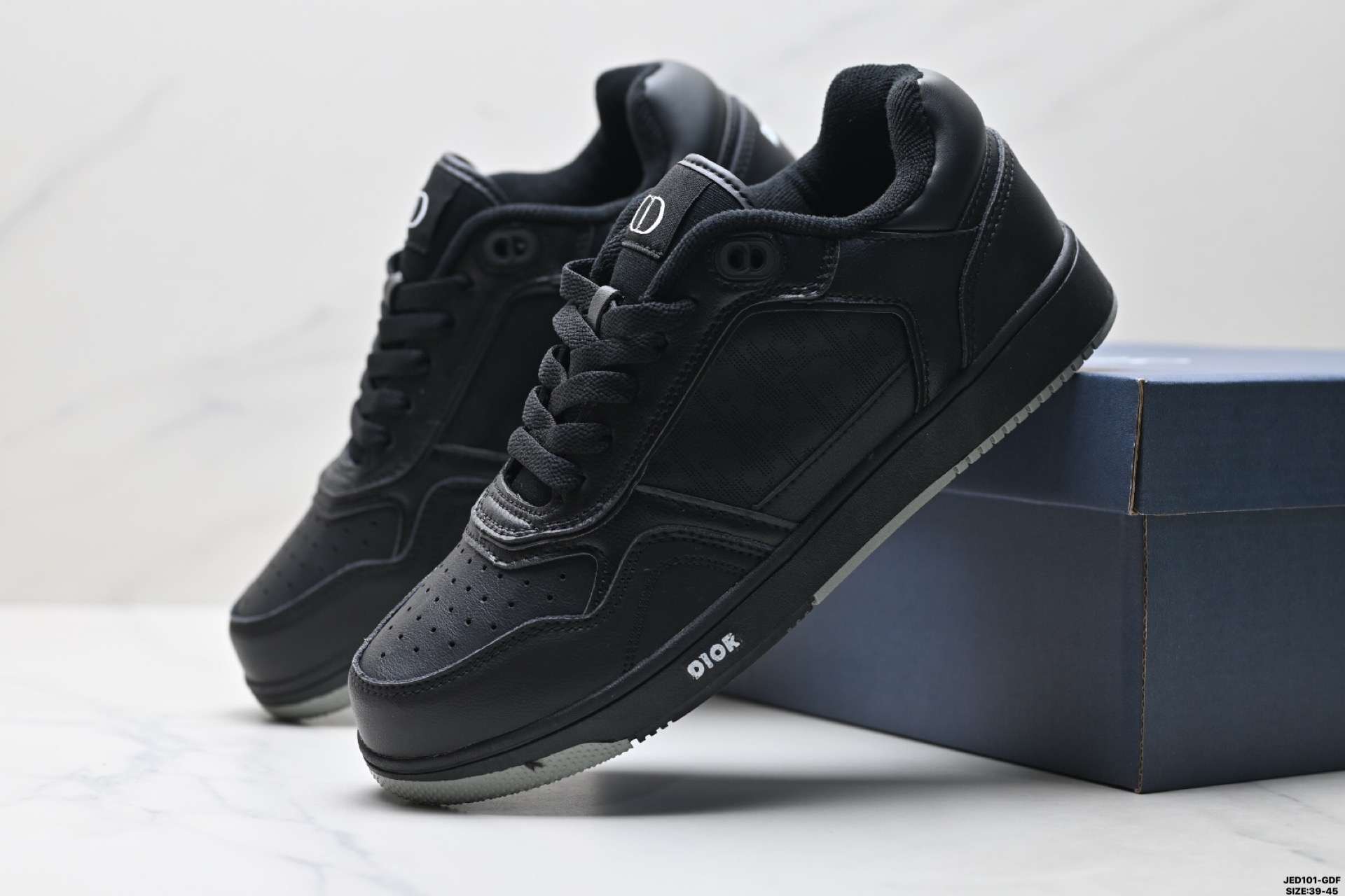 Dior B27 Zapatillas Casuales de Cuero y Tela con Logotipo, Negras, para Hombre 9 i1749054244951 8447 0 7