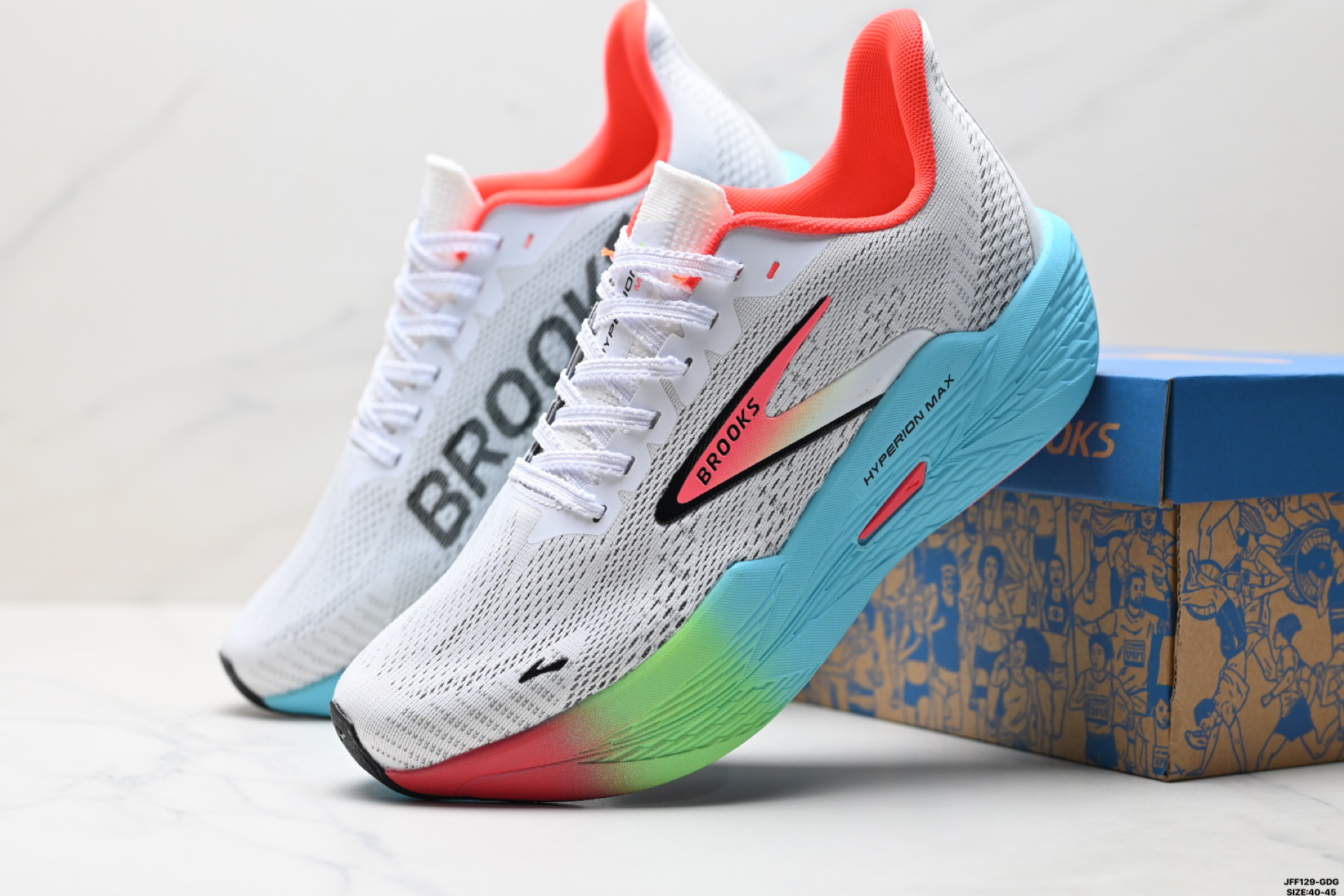 BROOKS布鲁克斯Hyperion Max 2 烈风2 减震竞速马拉松专业跑鞋 110434 1D 409