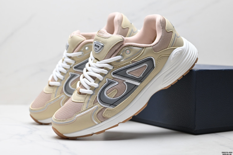 Dior B30 Zapatillas Deportivas de Malla con Logotipo para Hombre, Beige 1 Dior B30 Zapatillas Deportivas de Malla con Logotipo para Hombre, Beige