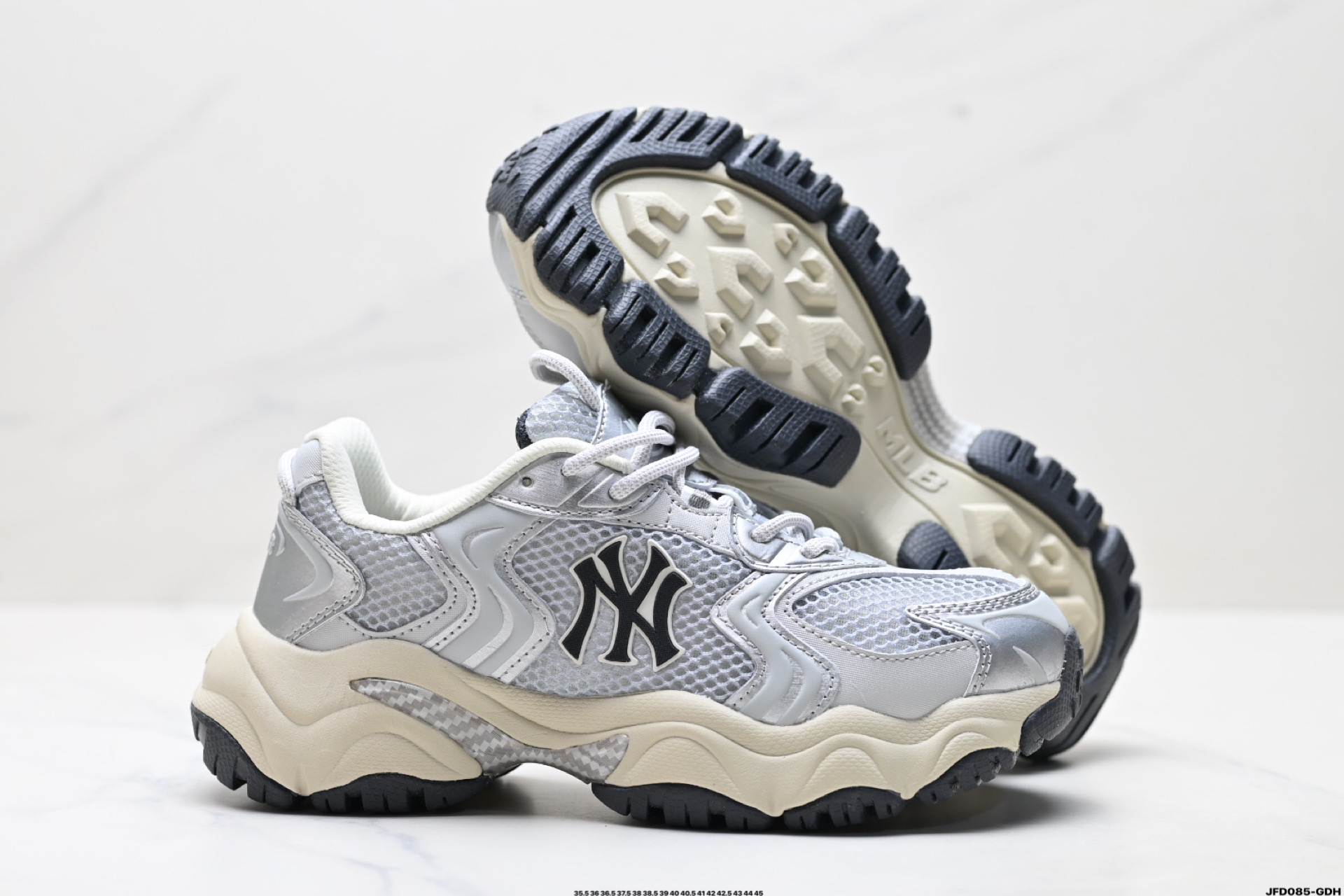 MLB CARGO CHUNKY 纽约洋基队 时尚百搭休闲运动潮流 防滑耐磨 低帮 老爹鞋 3ASHW075N