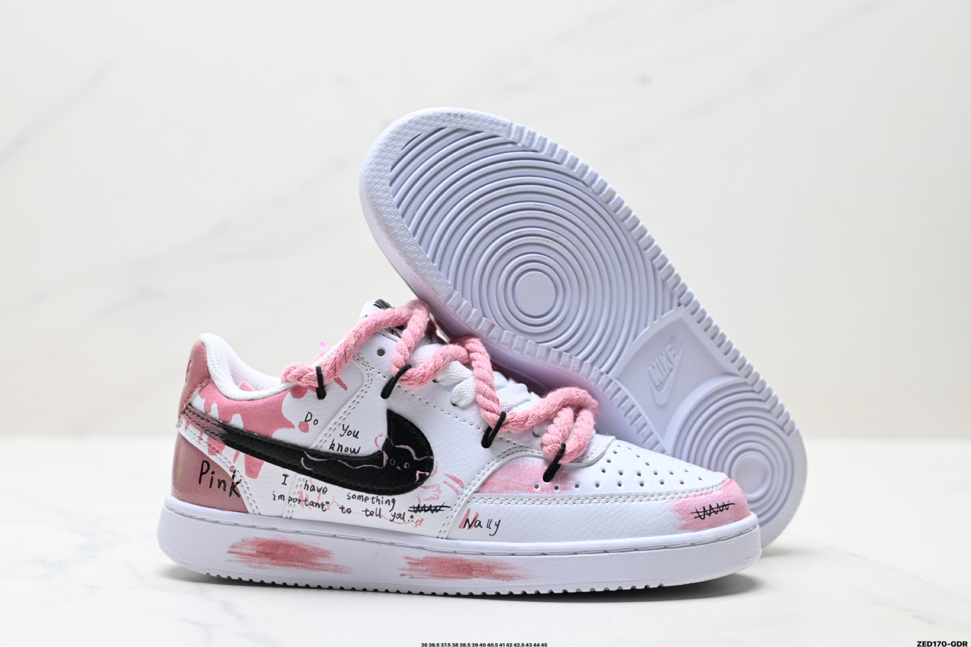 NIKE COURT VISION LO ‘DIY’定制 低帮百搭 透气休闲运动板鞋 DH3158-101