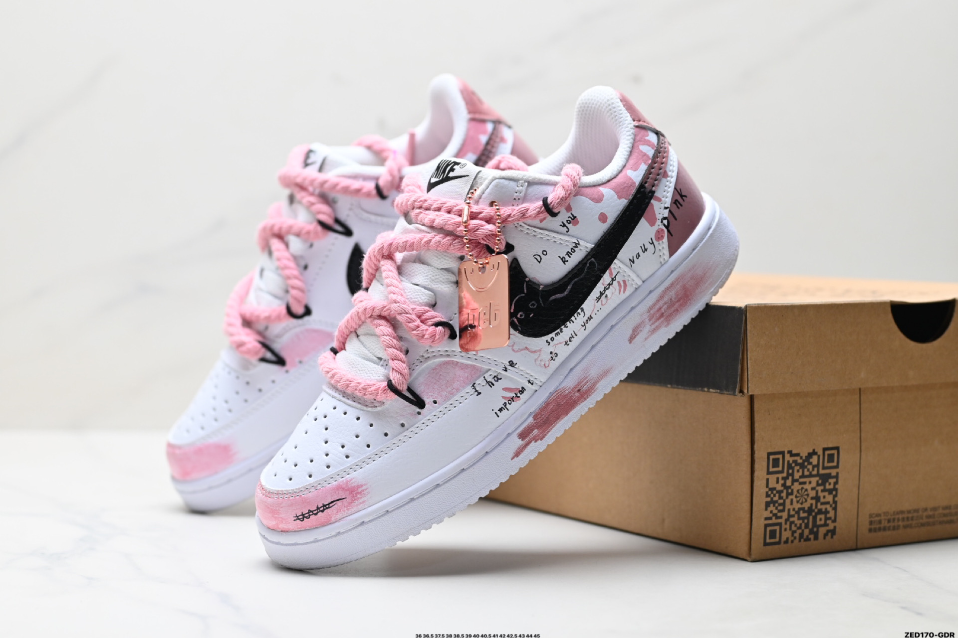 NIKE COURT VISION LO ‘DIY’定制 低帮百搭 透气休闲运动板鞋 DH3158-101