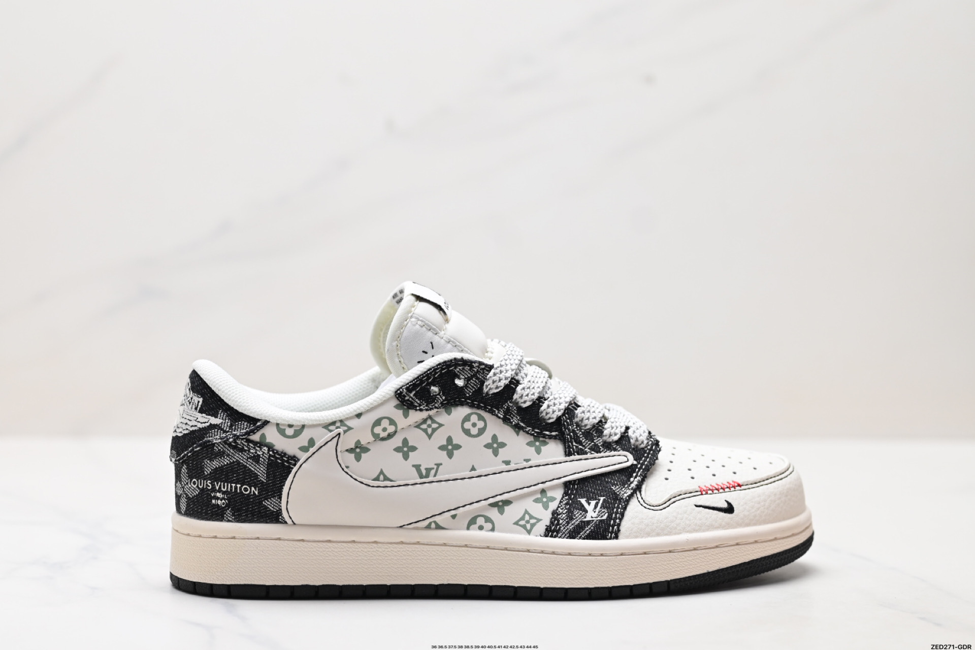 Nike Air Jordan 1 x Travis Scott AJ1倒勾 乔一倒钩 ‘DIY’定制 耐克 低帮文化篮球鞋  YX5066-327