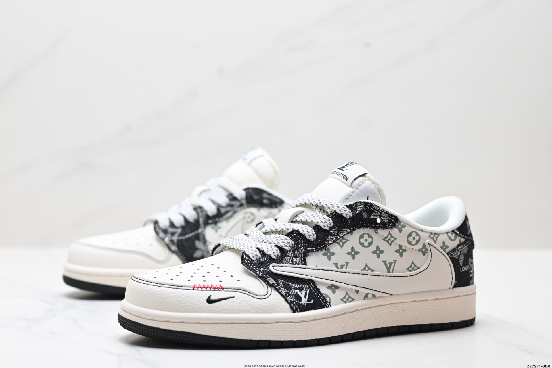 Nike Air Jordan 1 x Travis Scott AJ1倒勾 乔一倒钩 ‘DIY’定制 耐克 低帮文化篮球鞋  YX5066-327