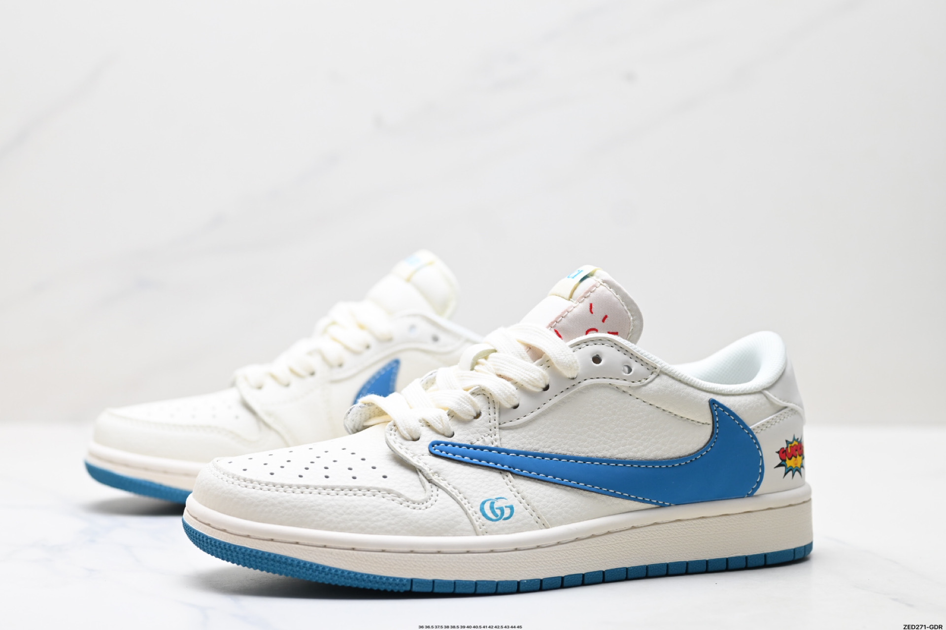 Nike Air Jordan 1 x Travis Scott AJ1倒勾 乔一倒钩 ‘DIY’定制 耐克 低帮文化篮球鞋 ZH2598-165