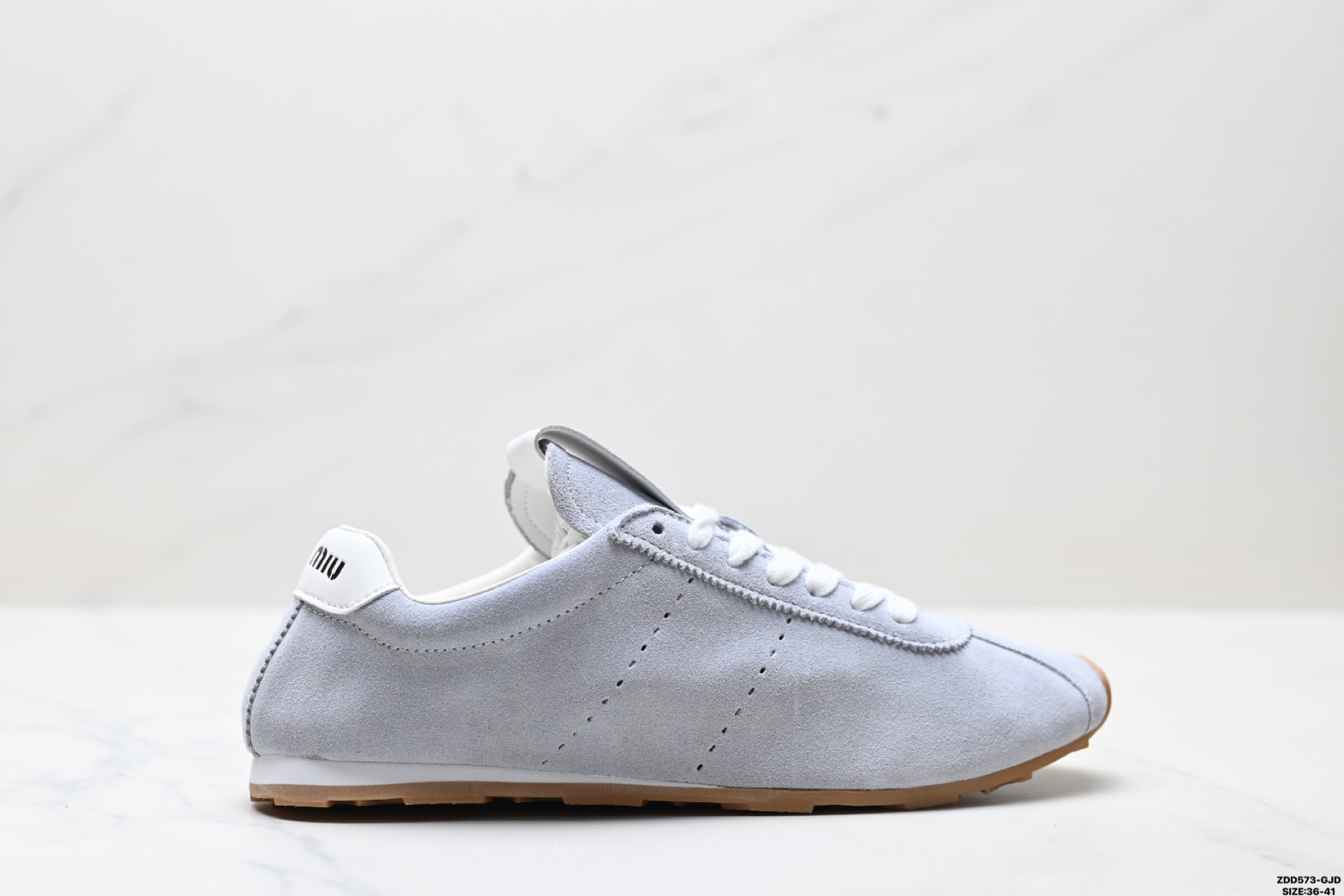 MIU MIU缪缪 皮革 Plume 圆头系带 德训鞋 低帮 生活休闲鞋 5E114E 054 F00127 99 F005