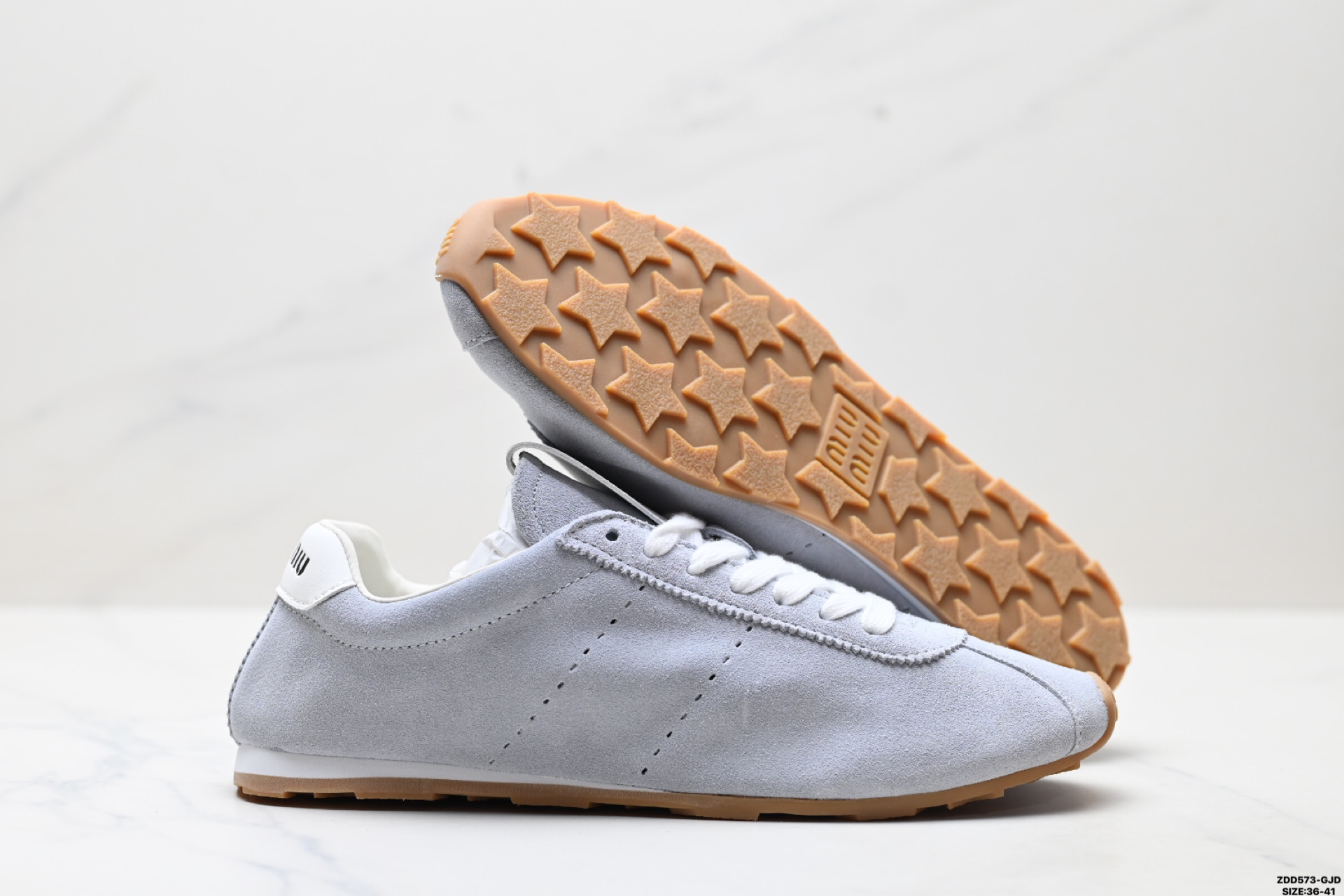 MIU MIU缪缪 皮革 Plume 圆头系带 德训鞋 低帮 生活休闲鞋 5E114E 054 F00127 99 F005