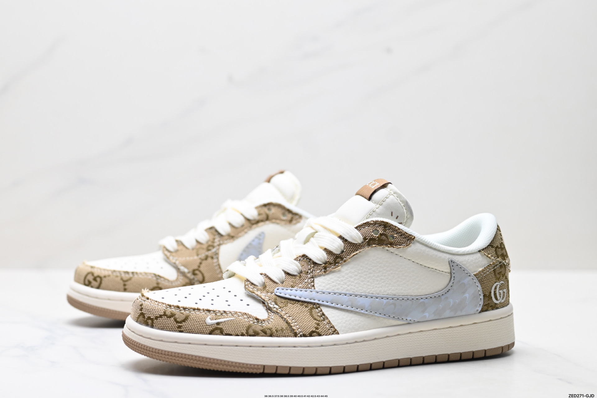 Nike Air Jordan 1 x Travis Scott AJ1倒勾 乔一倒钩 ‘DIY’定制 耐克 低帮文化篮球鞋  XS7089-603