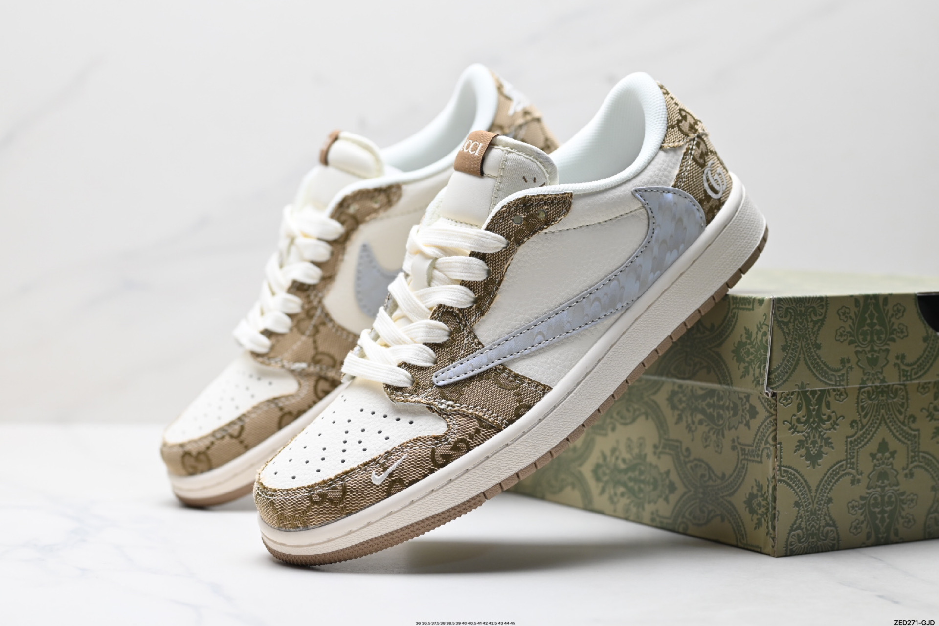 Nike Air Jordan 1 x Travis Scott AJ1倒勾 乔一倒钩 ‘DIY’定制 耐克 低帮文化篮球鞋  XS7089-603