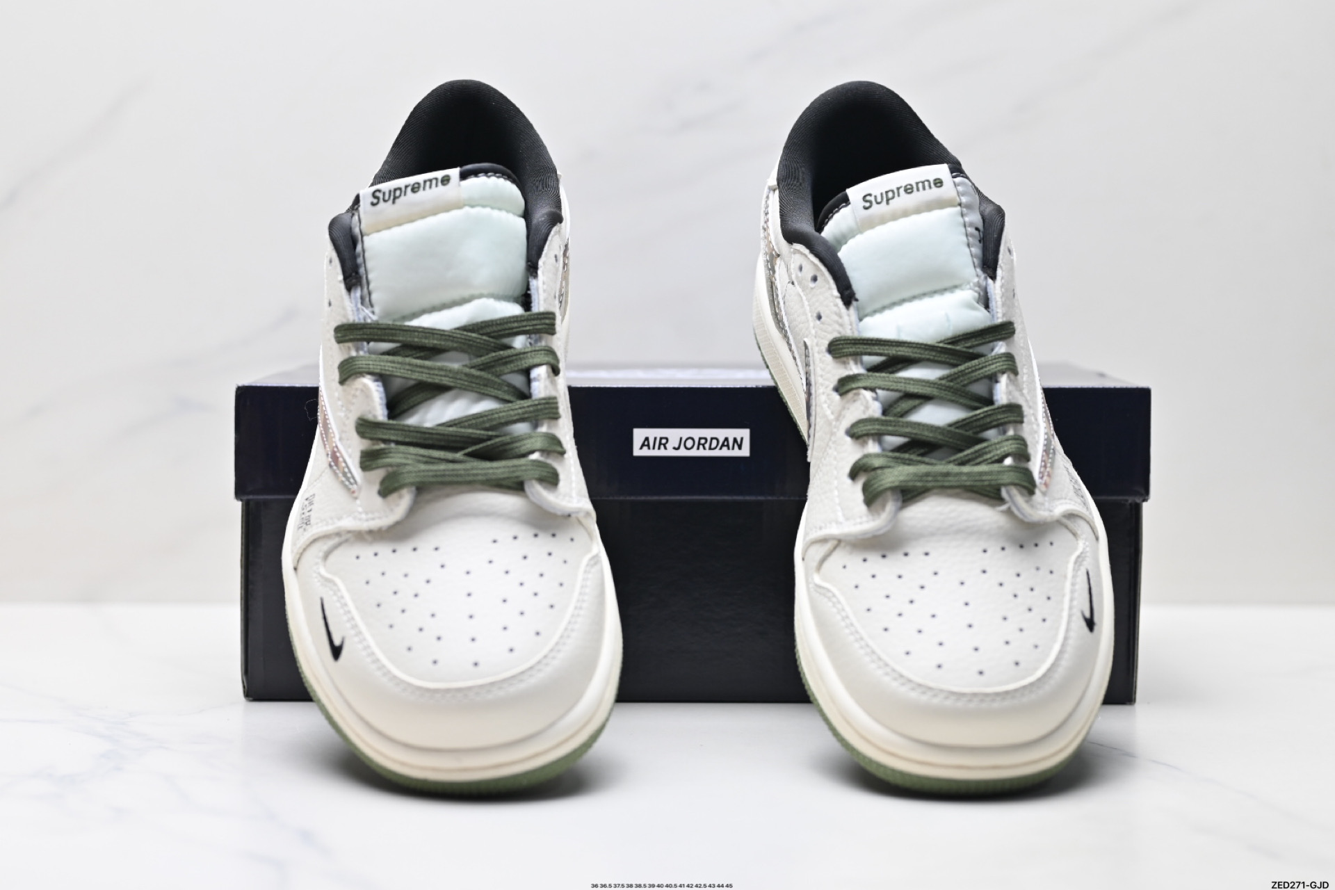 Nike Air Jordan 1 x Travis Scott AJ1倒勾 乔一倒钩 ‘DIY’定制 耐克 低帮文化篮球鞋  XS2024-046