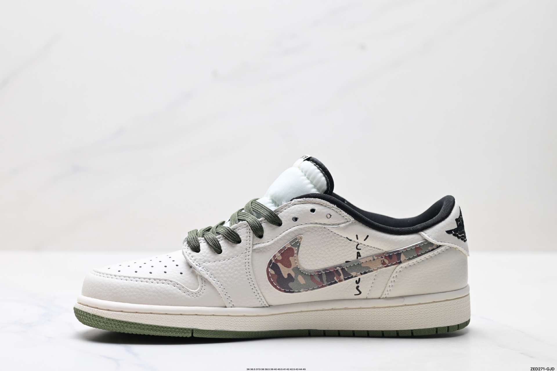 Nike Air Jordan 1 x Travis Scott AJ1倒勾 乔一倒钩 ‘DIY’定制 耐克 低帮文化篮球鞋  XS2024-046