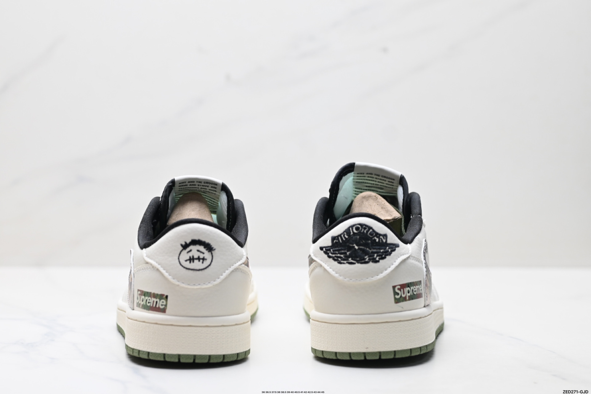 Nike Air Jordan 1 x Travis Scott AJ1倒勾 乔一倒钩 ‘DIY’定制 耐克 低帮文化篮球鞋  XS2024-046