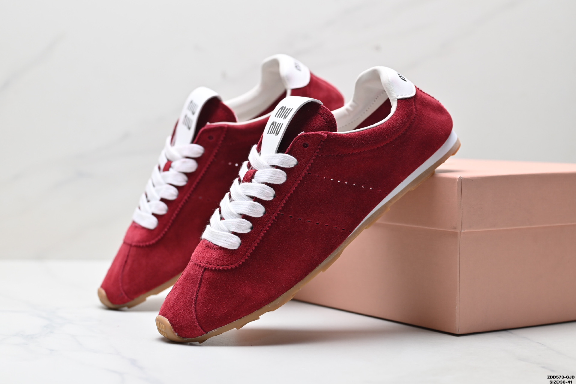 MIU MIU缪缪 皮革 Plume 圆头系带 德训鞋 低帮 生活休闲鞋 5E114E 054 F00127 99 F005