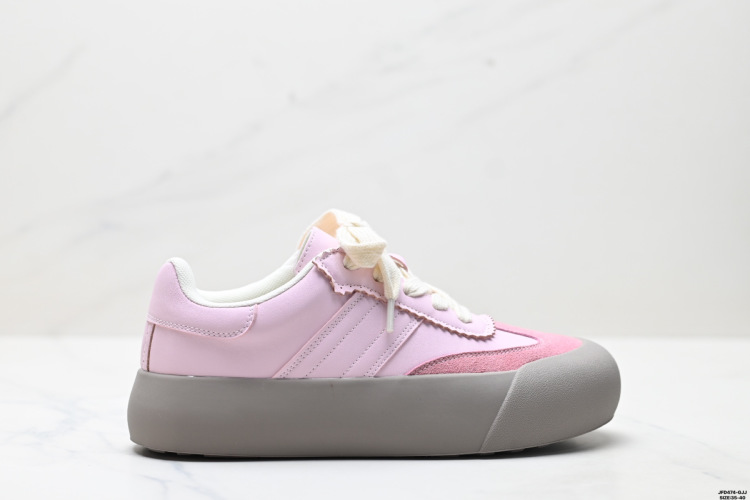 GOOD BAI DUM DUM 厚底休闲运动板鞋 - 时尚潮流男女款 (35-40) 1 GOOD BAI DUM DUM White Jingting Platform Sneakers – Stylish Low-Top Design
