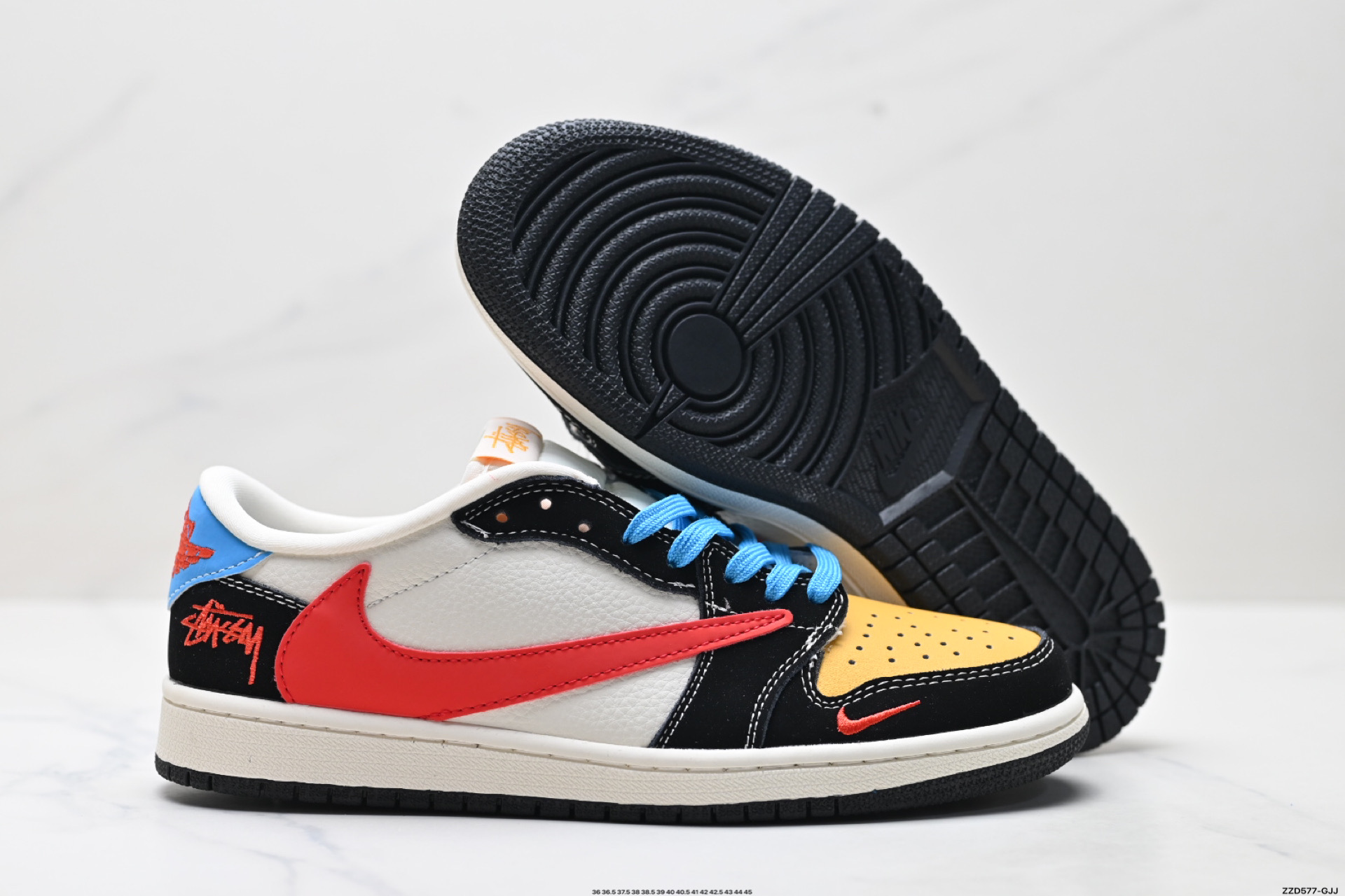 Nike Air Jordan 1 x Travis Scott AJ1倒勾 乔一倒钩 ‘DIY’定制 耐克 低帮文化篮球鞋 XB1979-003