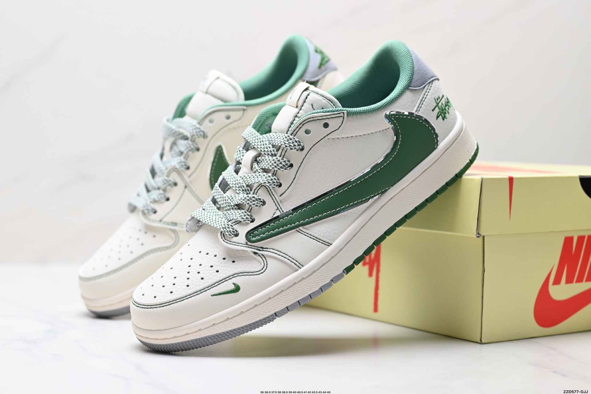 Nike Air Jordan 1 x Travis Scott AJ1倒勾 乔一倒钩 ‘DIY’定制 耐克 低帮文化篮球鞋  XF8698-073