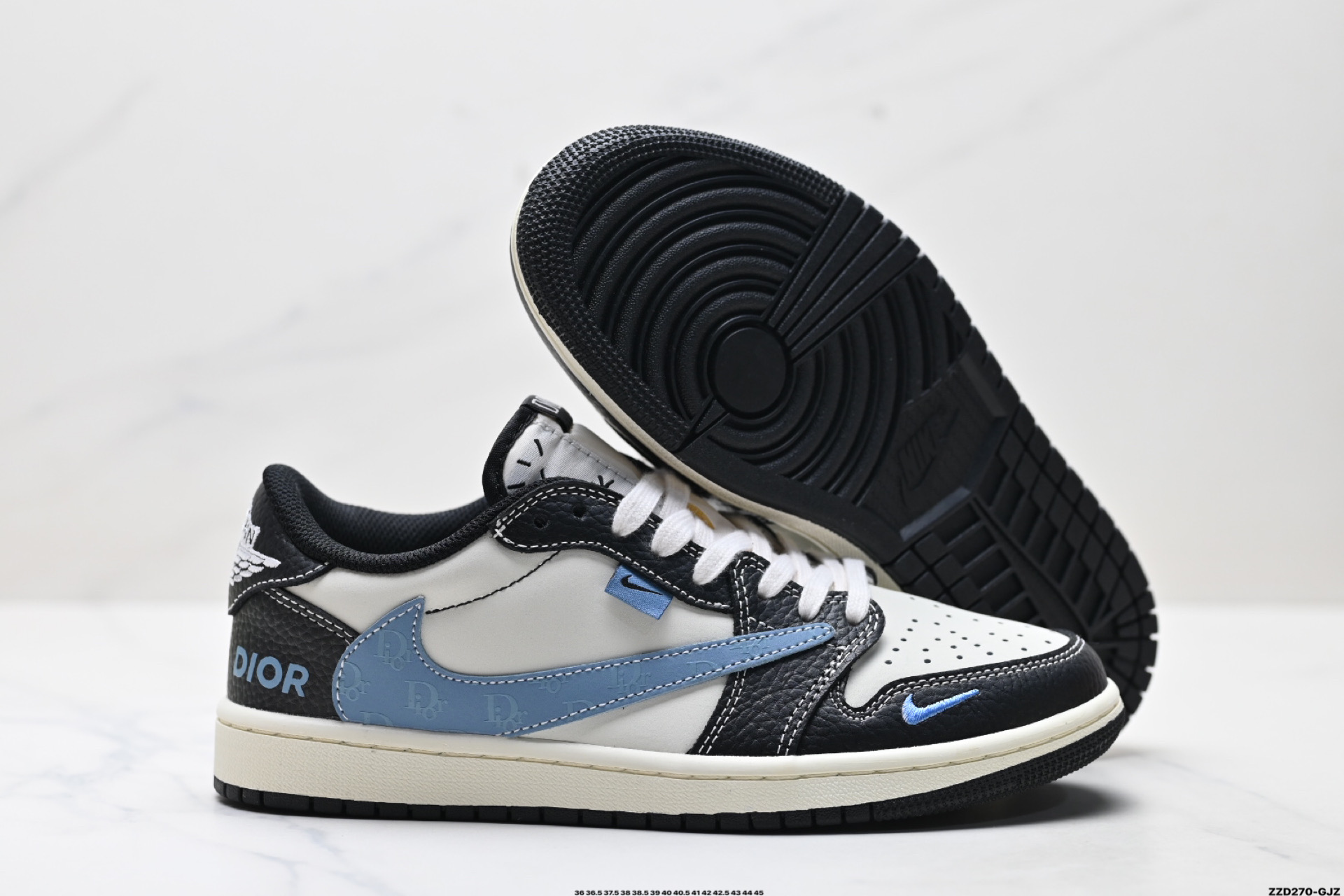 Nike Air Jordan 1 x Travis Scott AJ1倒勾 乔一倒钩 ‘DIY’定制 耐克 低帮文化篮球鞋 XZ5749-003