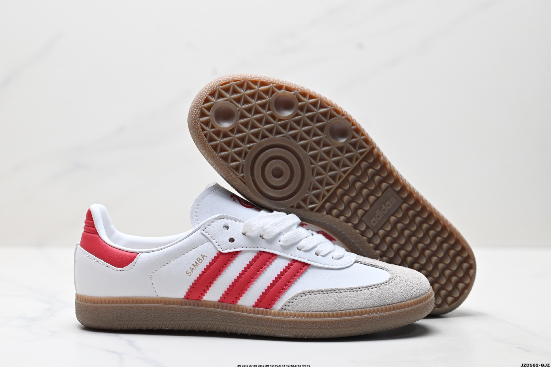 Adidas Originals Samba 桑巴舞系列阿迪达斯 三叶草 绅士德训足球风百搭低帮休闲运动板鞋 JQ4041