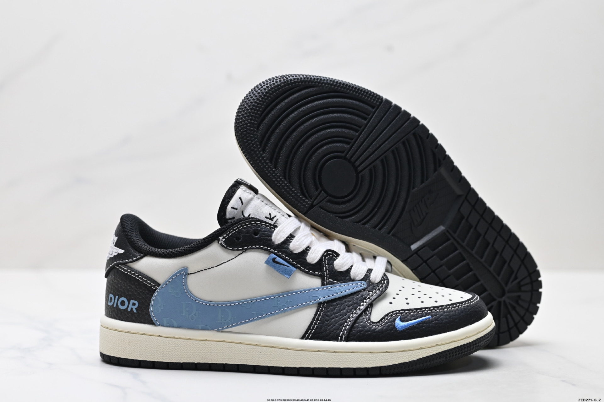 Nike Air Jordan 1 x Travis Scott AJ1倒勾 乔一倒钩 ‘DIY’定制 耐克 低帮文化篮球鞋  XZ5749-003