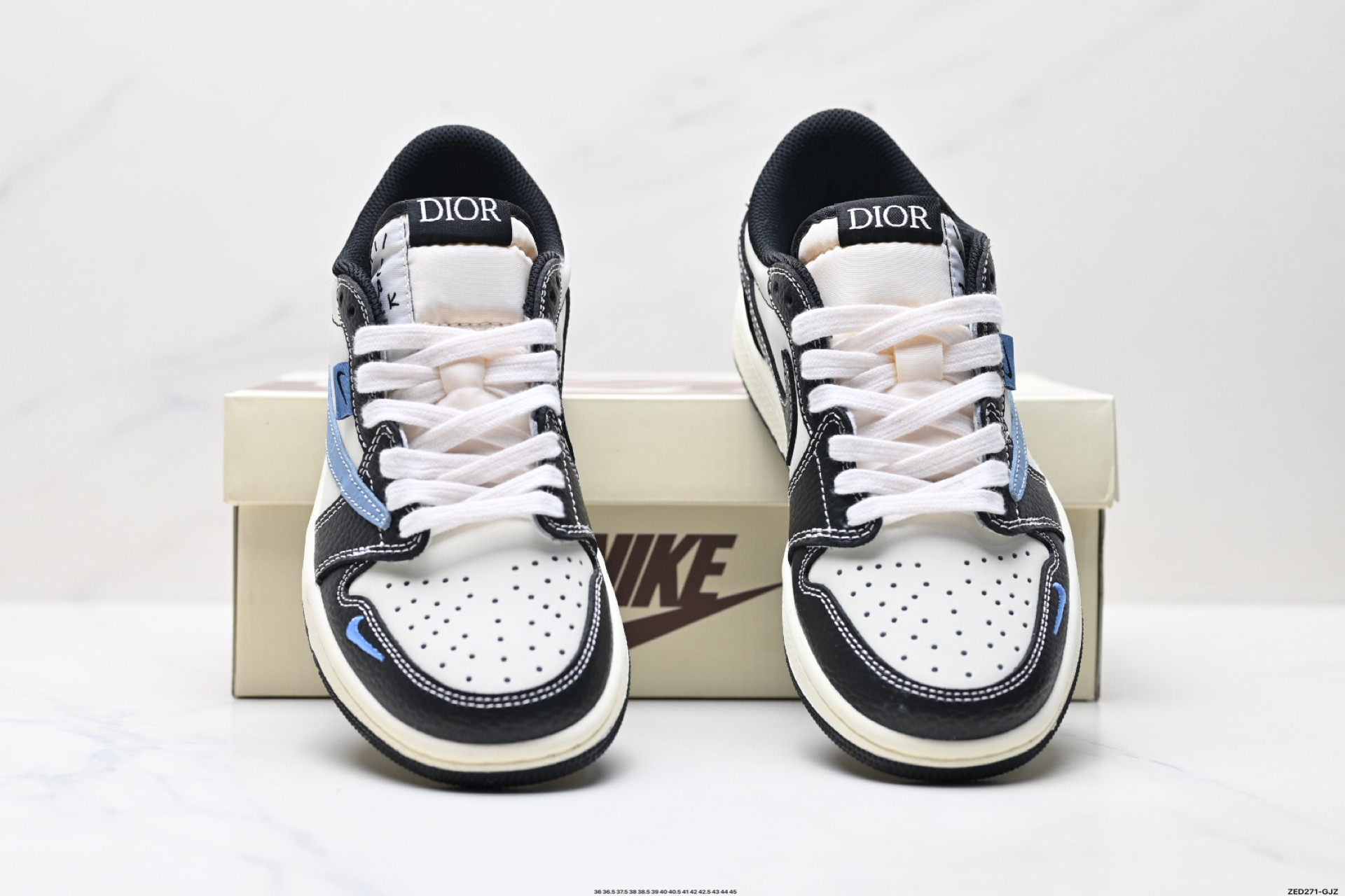 Nike Air Jordan 1 x Travis Scott AJ1倒勾 乔一倒钩 ‘DIY’定制 耐克 低帮文化篮球鞋  XZ5749-003