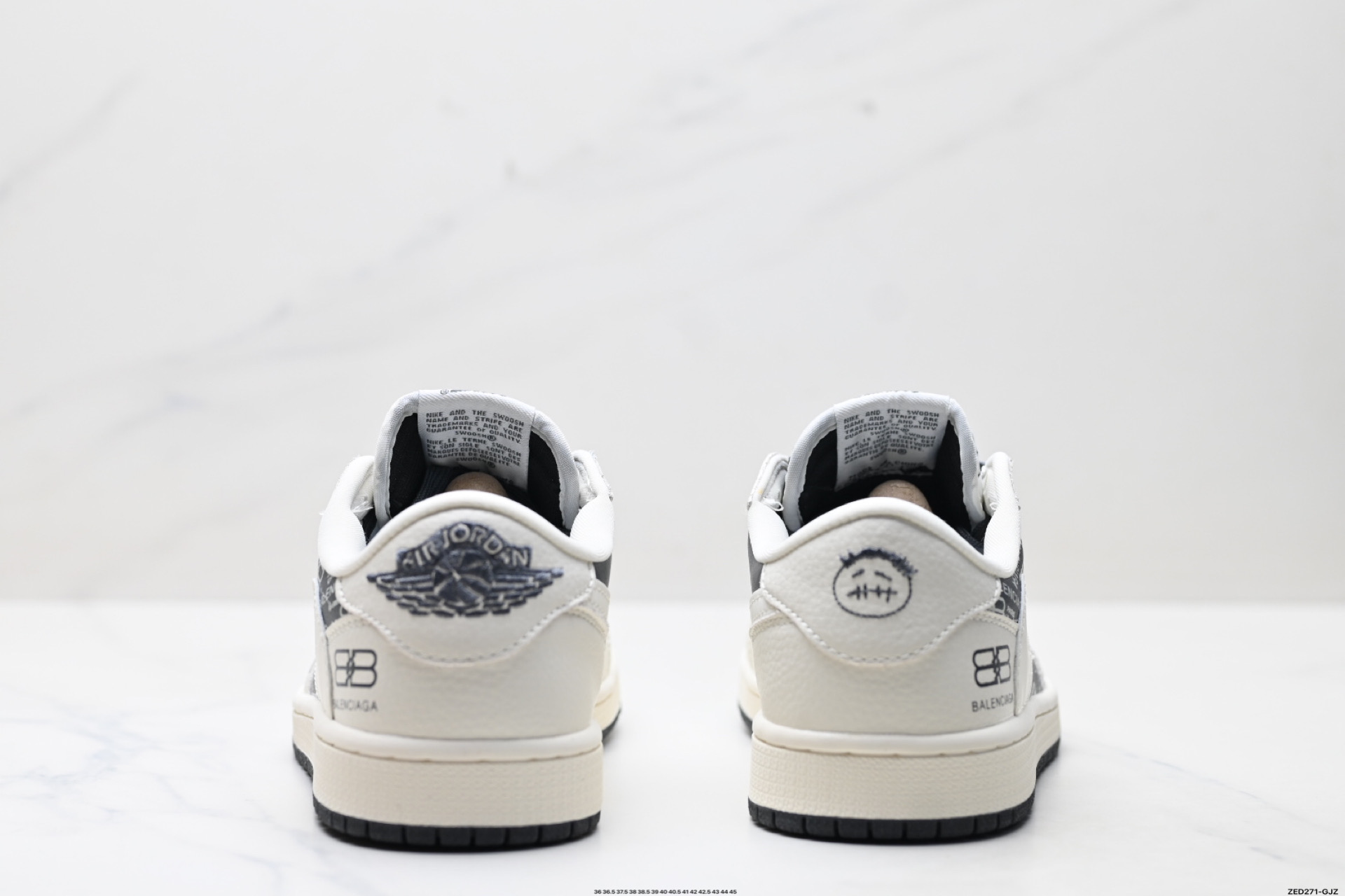 Nike Air Jordan 1 x Travis Scott AJ1倒勾 乔一倒钩 ‘DIY’定制 耐克 低帮文化篮球鞋 LD2025-019