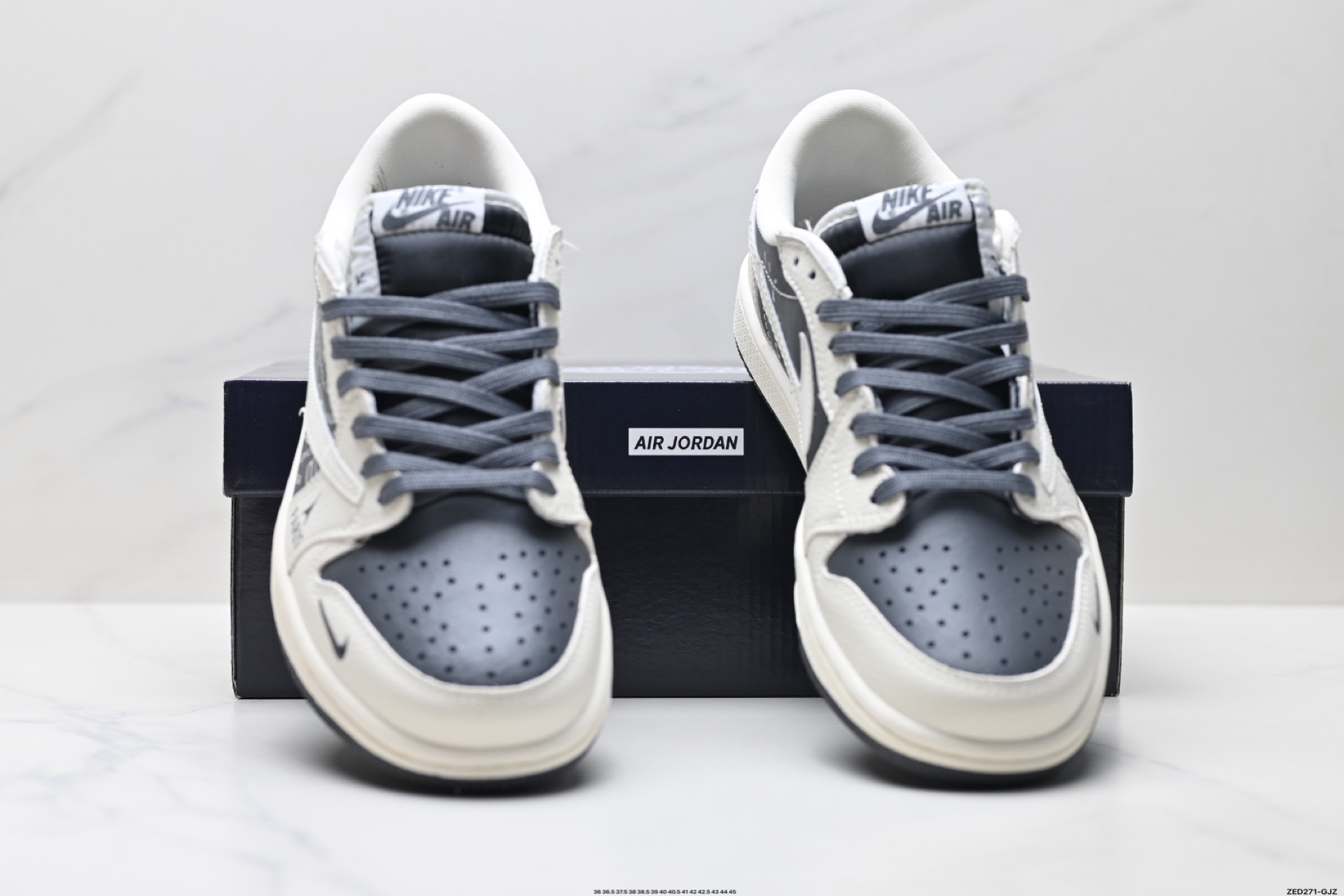 Nike Air Jordan 1 x Travis Scott AJ1倒勾 乔一倒钩 ‘DIY’定制 耐克 低帮文化篮球鞋 LD2025-019