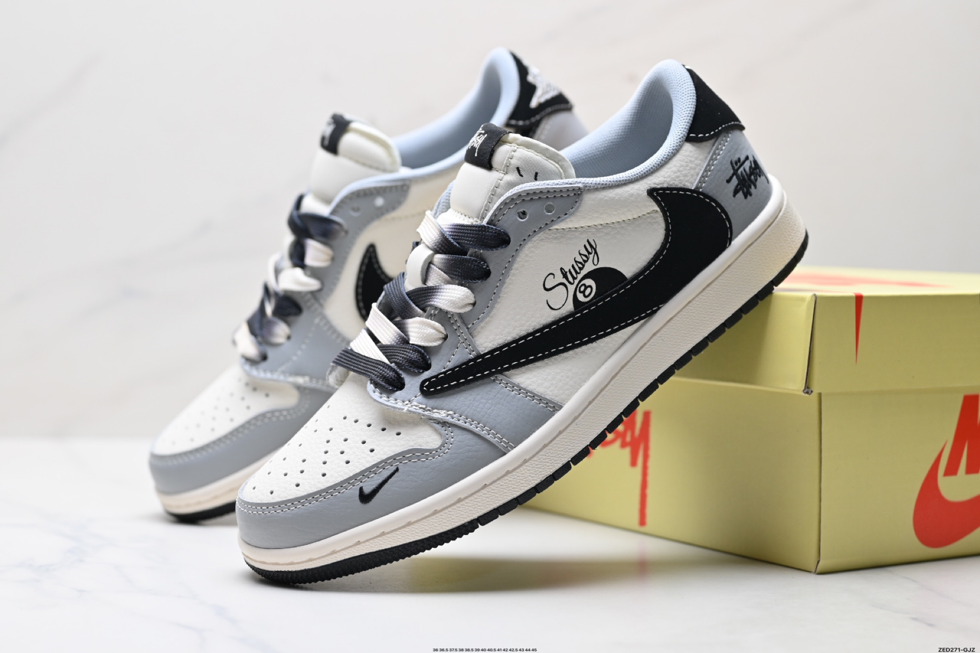 Nike Air Jordan 1 x Travis Scott AJ1倒勾 乔一倒钩 ‘DIY’定制 耐克 低帮文化篮球鞋  XS7089-601