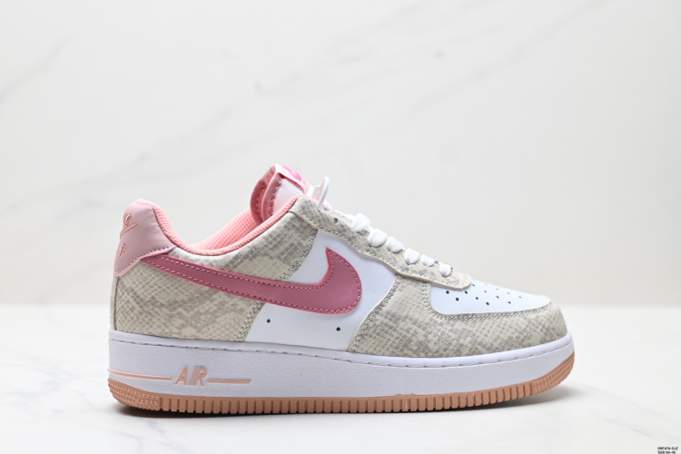 Nike Air Force 1 '07 Low Casual Sneakers - Snakeskin Pink, Women's Sizes 1 Nike Air Force 1 ’07 Low Casual Sneakers – Snakeskin Pink, Women’s Sizes