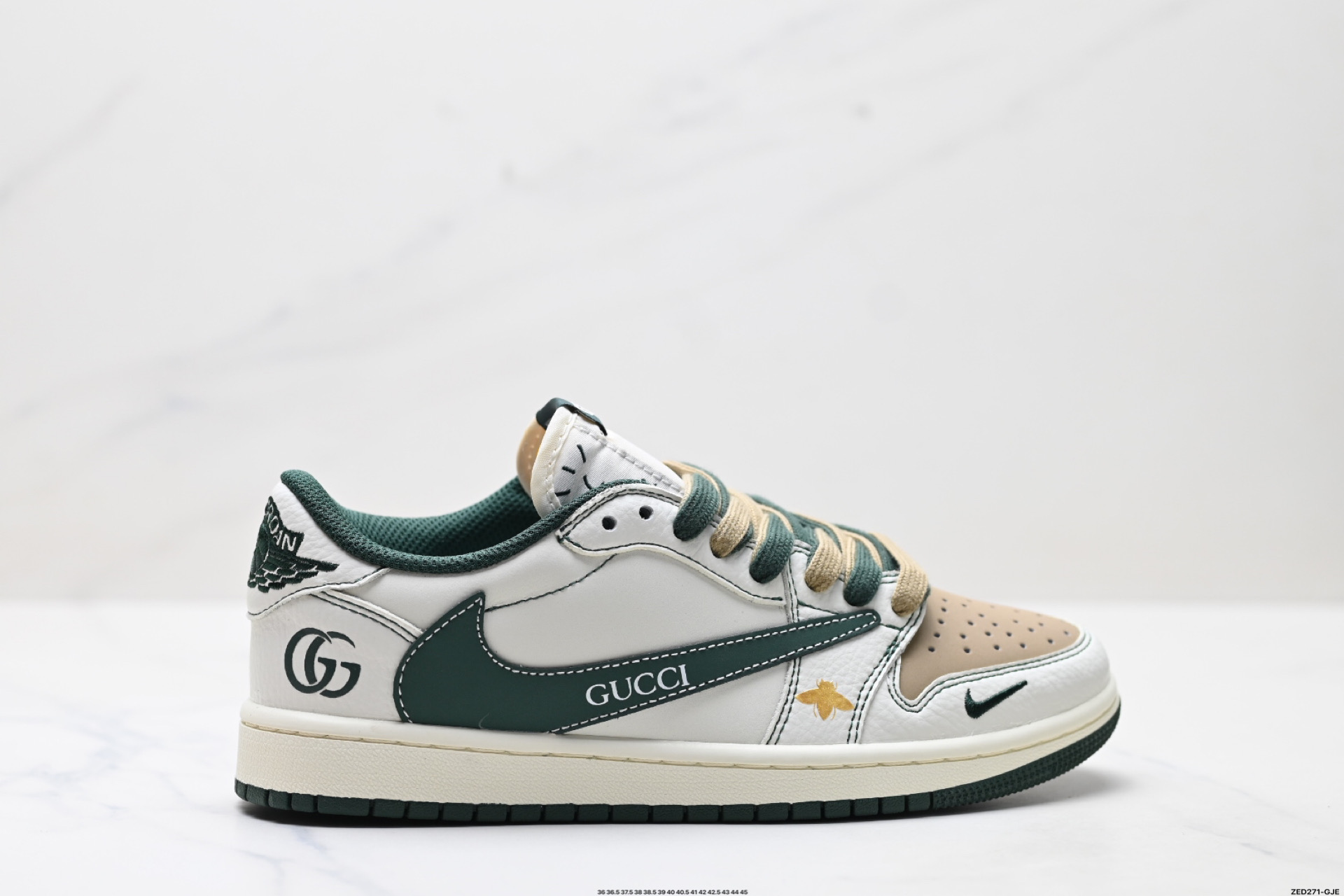 Nike Air Jordan 1 x Travis Scott AJ1倒勾 乔一倒钩 ‘DIY’定制 耐克 低帮文化篮球鞋 XZ5749-006