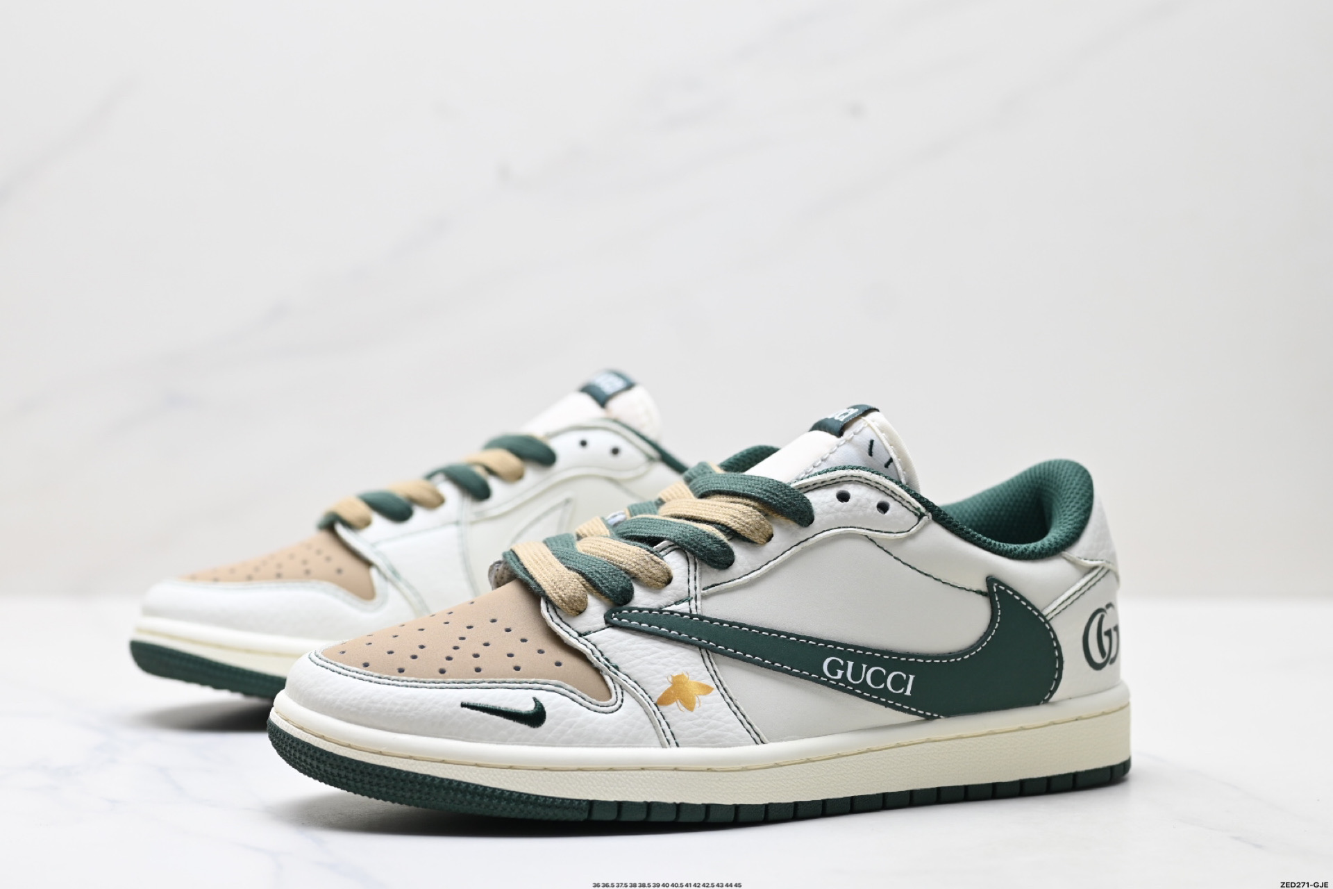 Nike Air Jordan 1 x Travis Scott AJ1倒勾 乔一倒钩 ‘DIY’定制 耐克 低帮文化篮球鞋 XZ5749-006