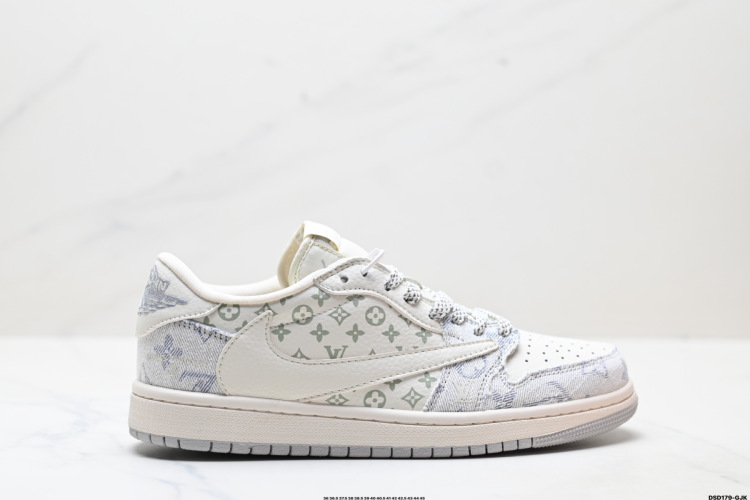 Nike Air Jordan 1 x Travis Scott 'DIY' Low Top Sneakers 1 Nike Air Jordan 1 x Travis Scott ‘DIY’ Custom Low-Top Basketball Shoes