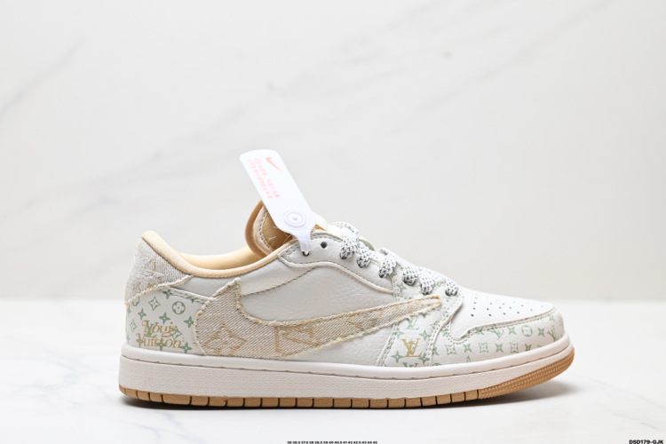 Nike Air Jordan 1 x Travis Scott 'DIY' - Low Top Basketball Shoes 1 Nike Air Jordan 1 x Travis Scott ‘DIY’ Custom Low-Top Basketball Shoes