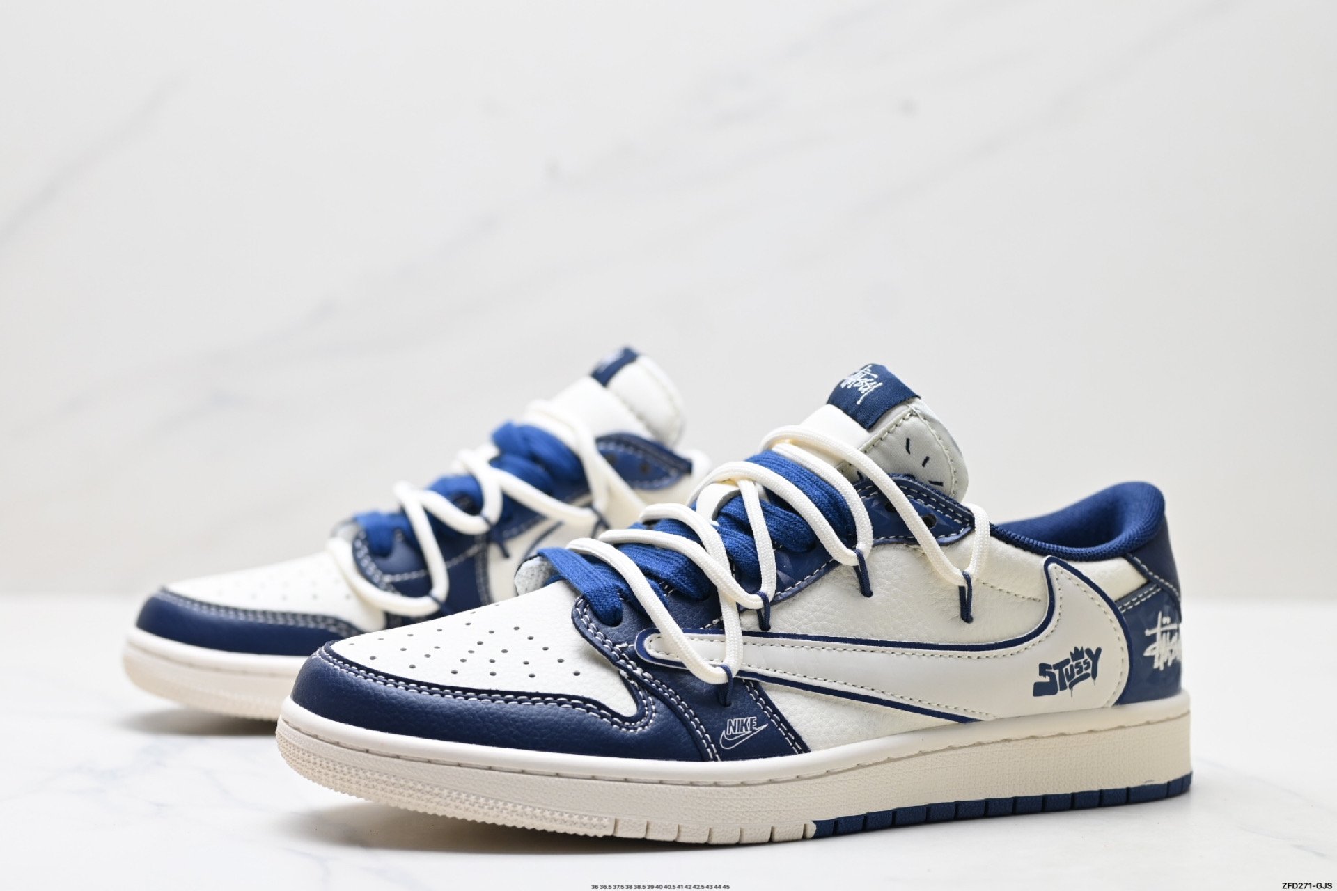 Nike Air Jordan 1 x Travis Scott AJ1倒勾 乔一倒钩 ‘DIY’定制 耐克 低帮文化篮球鞋 DM6868-111