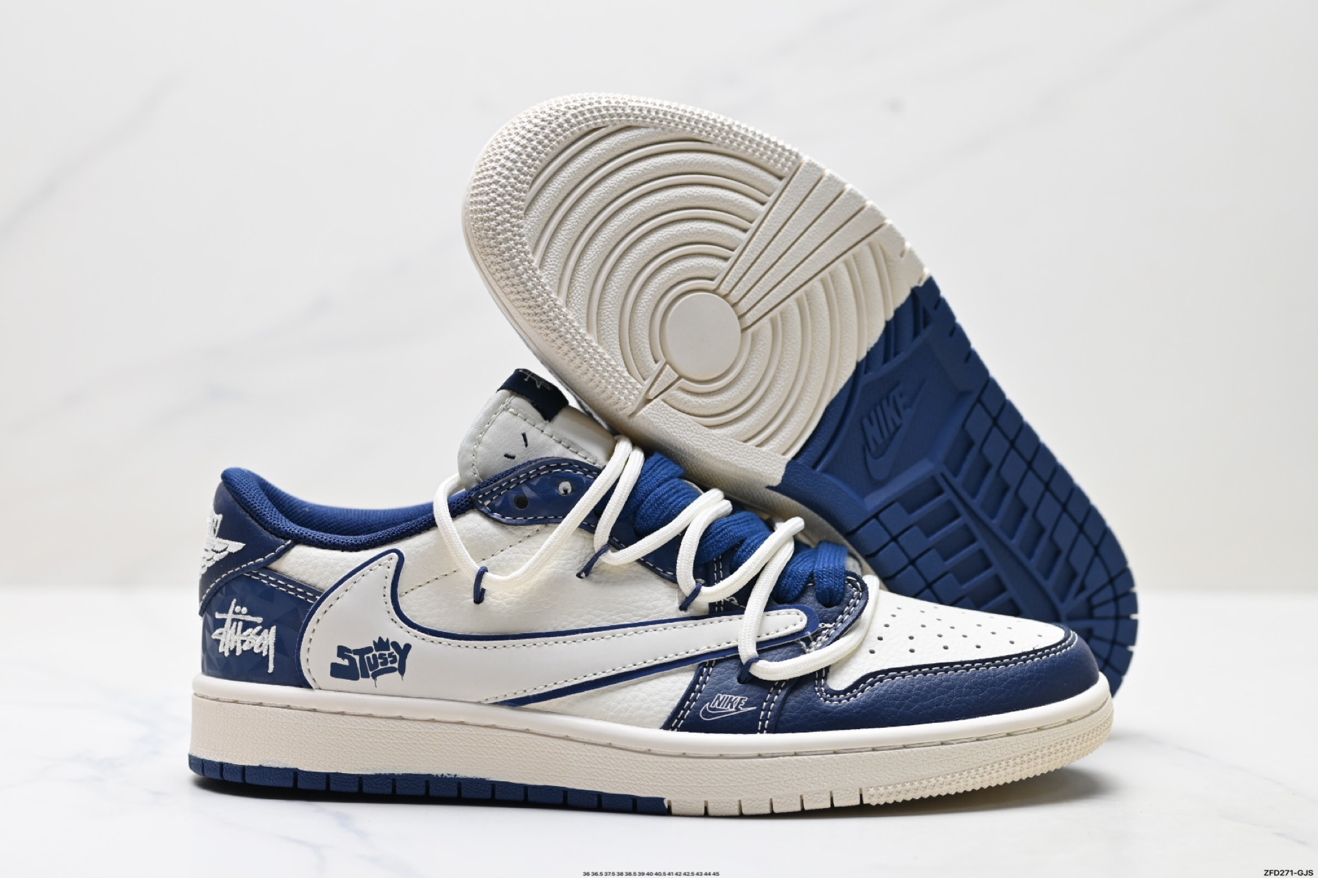 Nike Air Jordan 1 x Travis Scott AJ1倒勾 乔一倒钩 ‘DIY’定制 耐克 低帮文化篮球鞋 DM6868-111