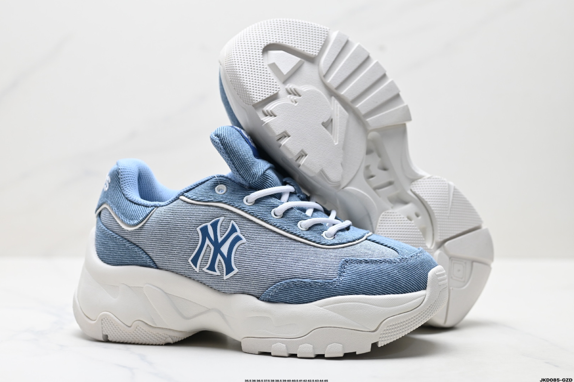 MLB 复古风格美国职业棒球大联盟 Bigball Chunky DENIM 系列 复古增高休闲老爹鞋 3ASHD075N